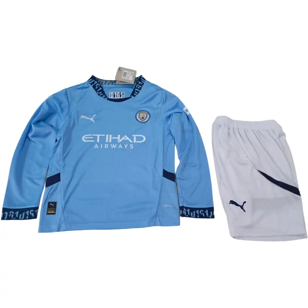 2024/25 Manchester City Home Long Sleeve - Kids Kit