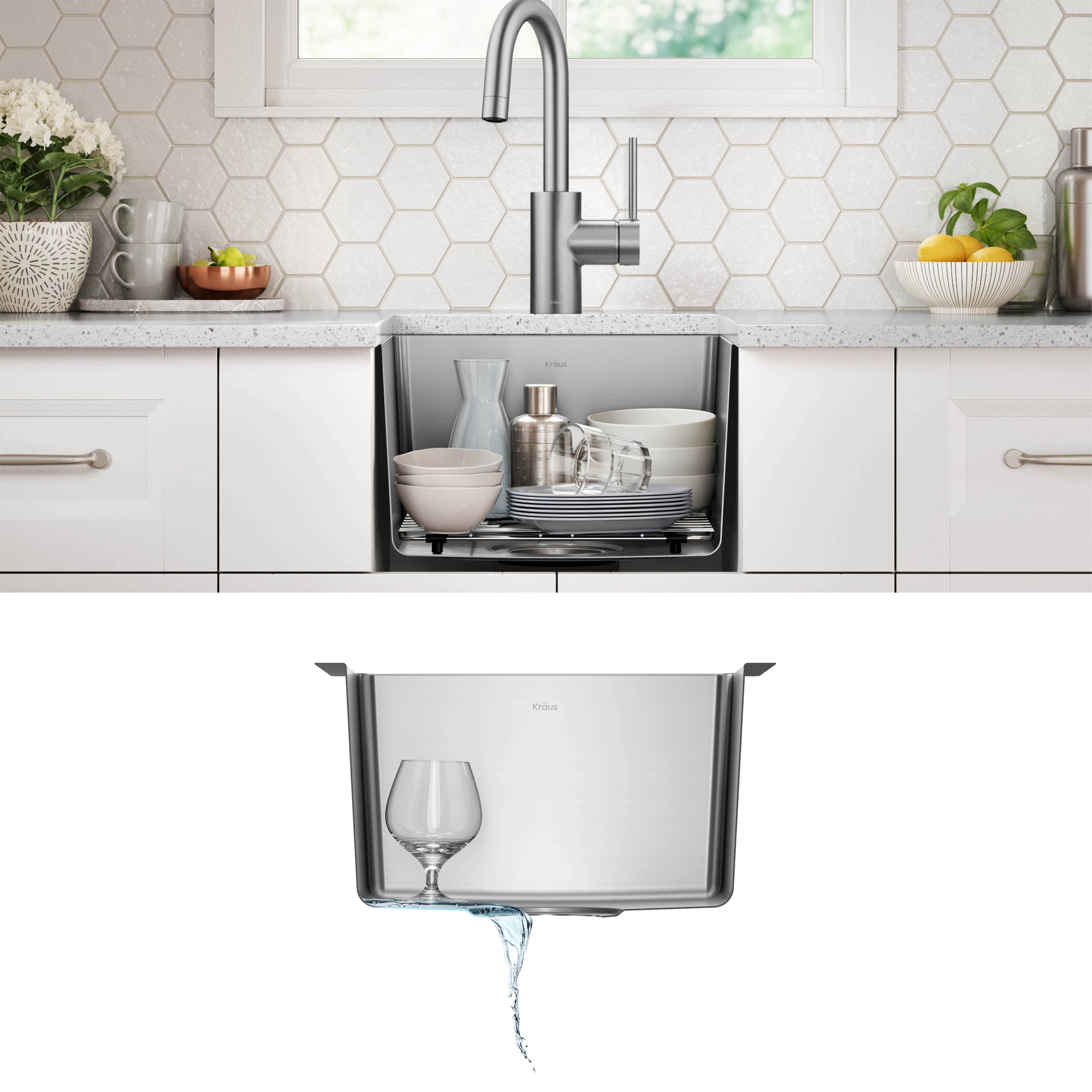 KRAUS Undermount Single Bowl 18 Gauge Stainless Steel Sink