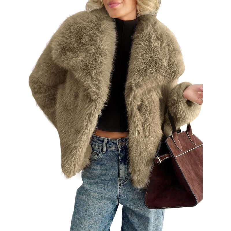 Women's Faux Fur Coat Winter Warm Fluffy Fur Jacket