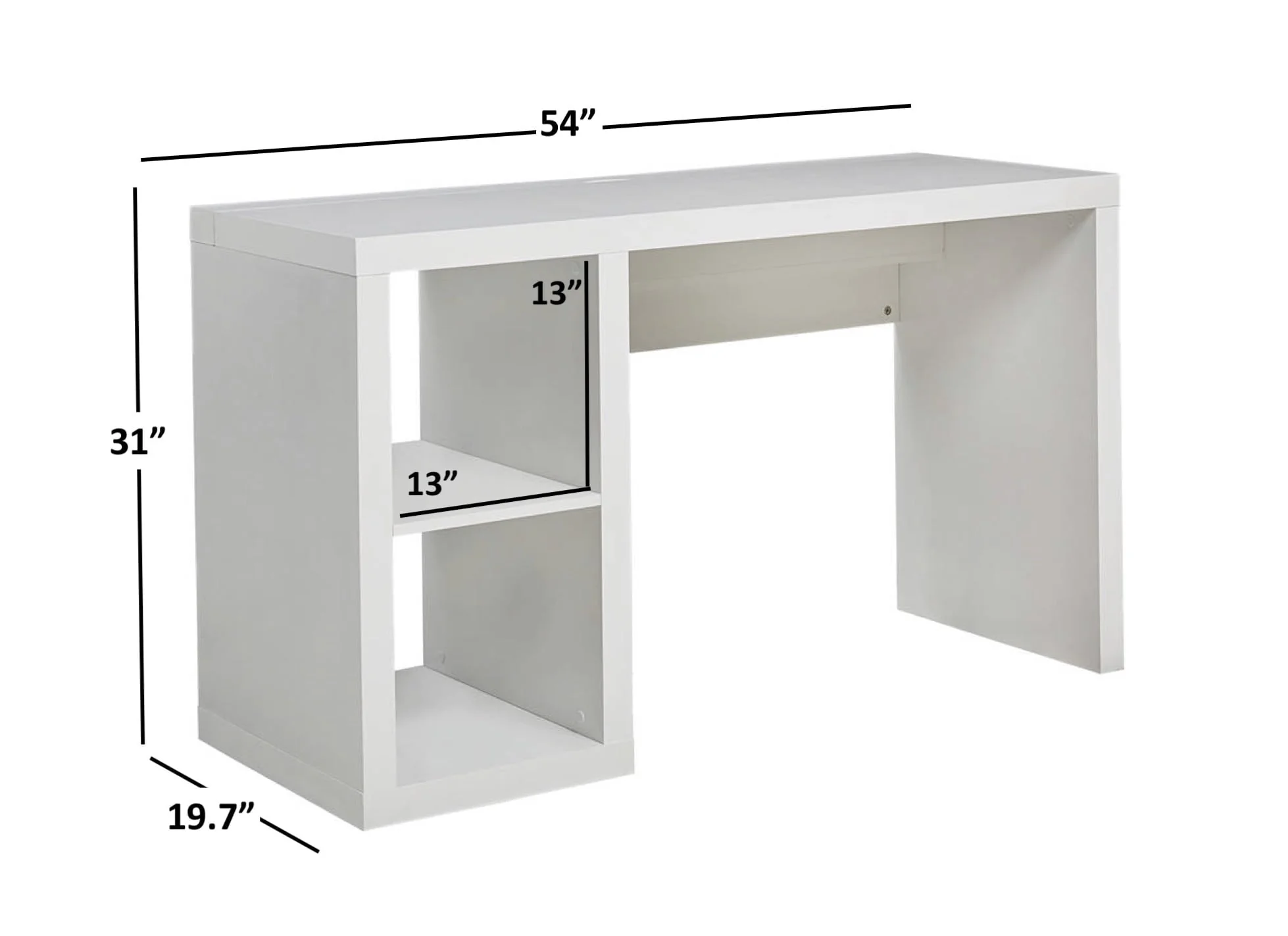 Better Homes & Gardens Cube Storage Office Desk, White