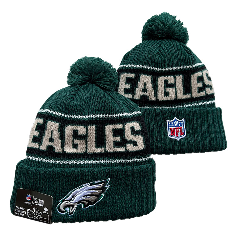 Philadelphia Eagles '47 Black Bering Cuffed Knit Hat with Pom