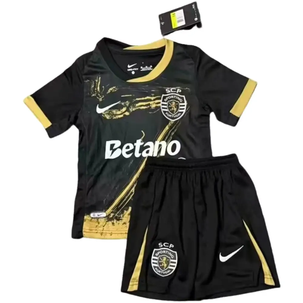 2024-25-Lisbon Training Jersey Black-Jersey-Children's Kit