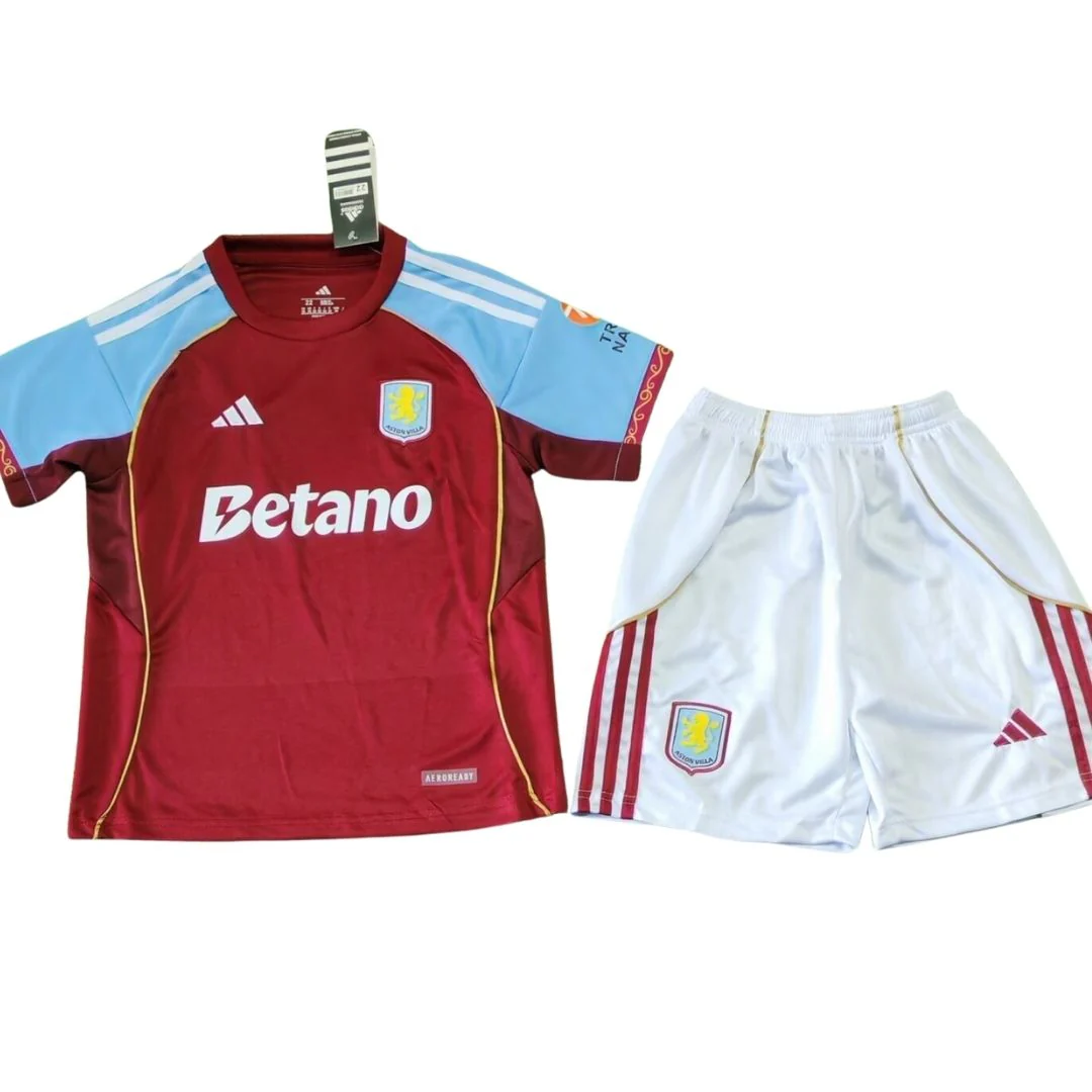 Kid's Aston Villa Home Kit - Jersey+Shorts 2025/26