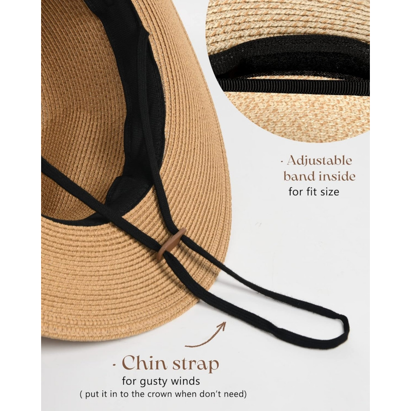 Women's Men's Wide Brim Straw