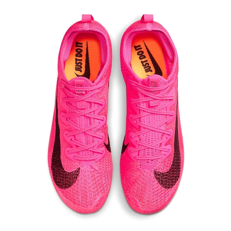 Fully knitted watermelon red sprint spikes