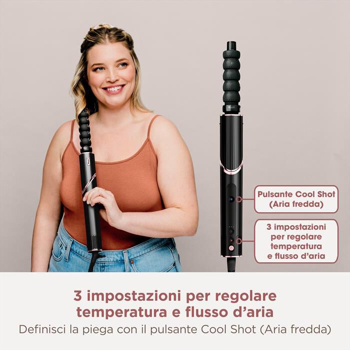 SHARK - STYLER ASCIUGACAPELLI FLEXSTYLE COMPLETE SET-Nero e Rosa Gold