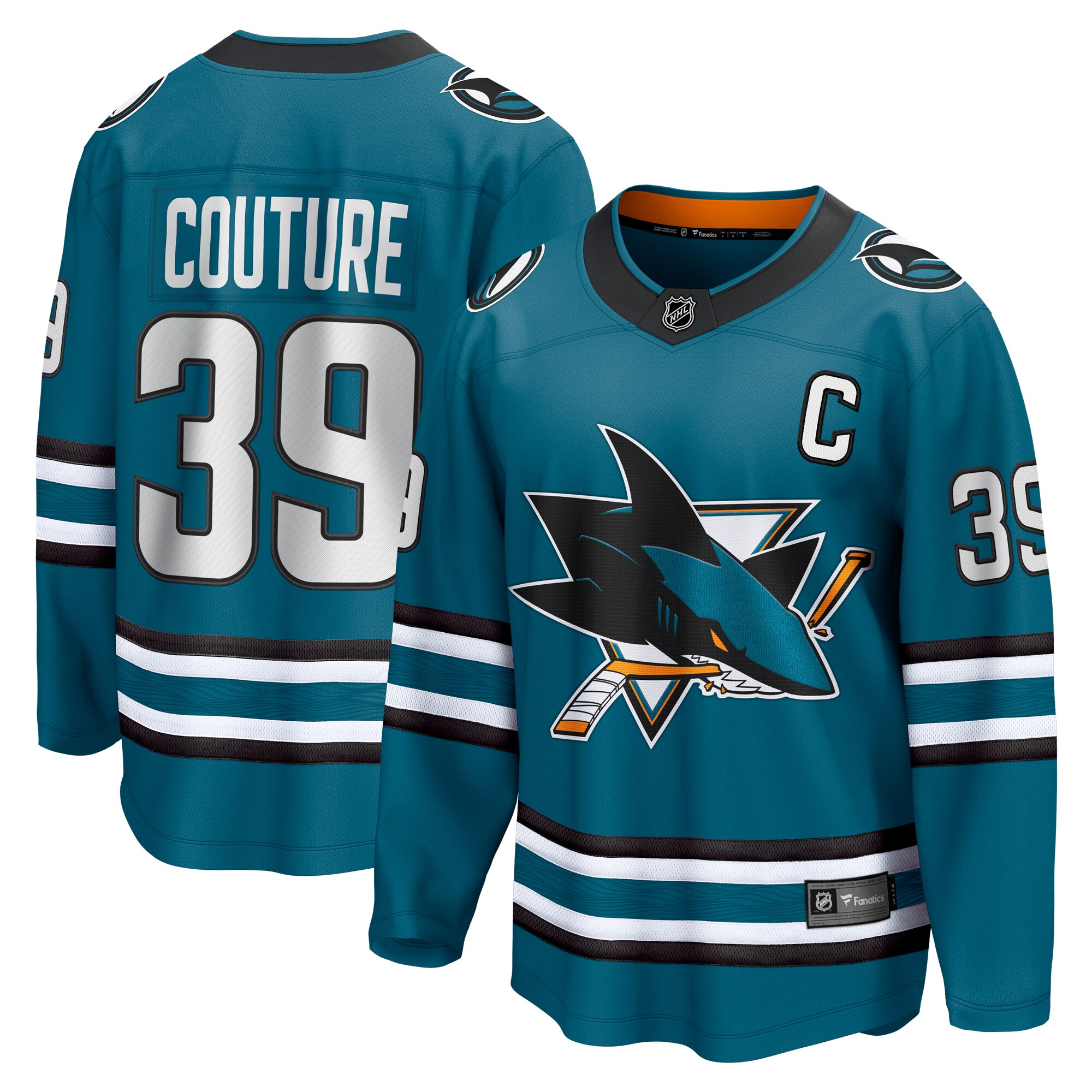 Logan Couture San Jose Sharks Fanatics Home Breakaway Jersey – Teal