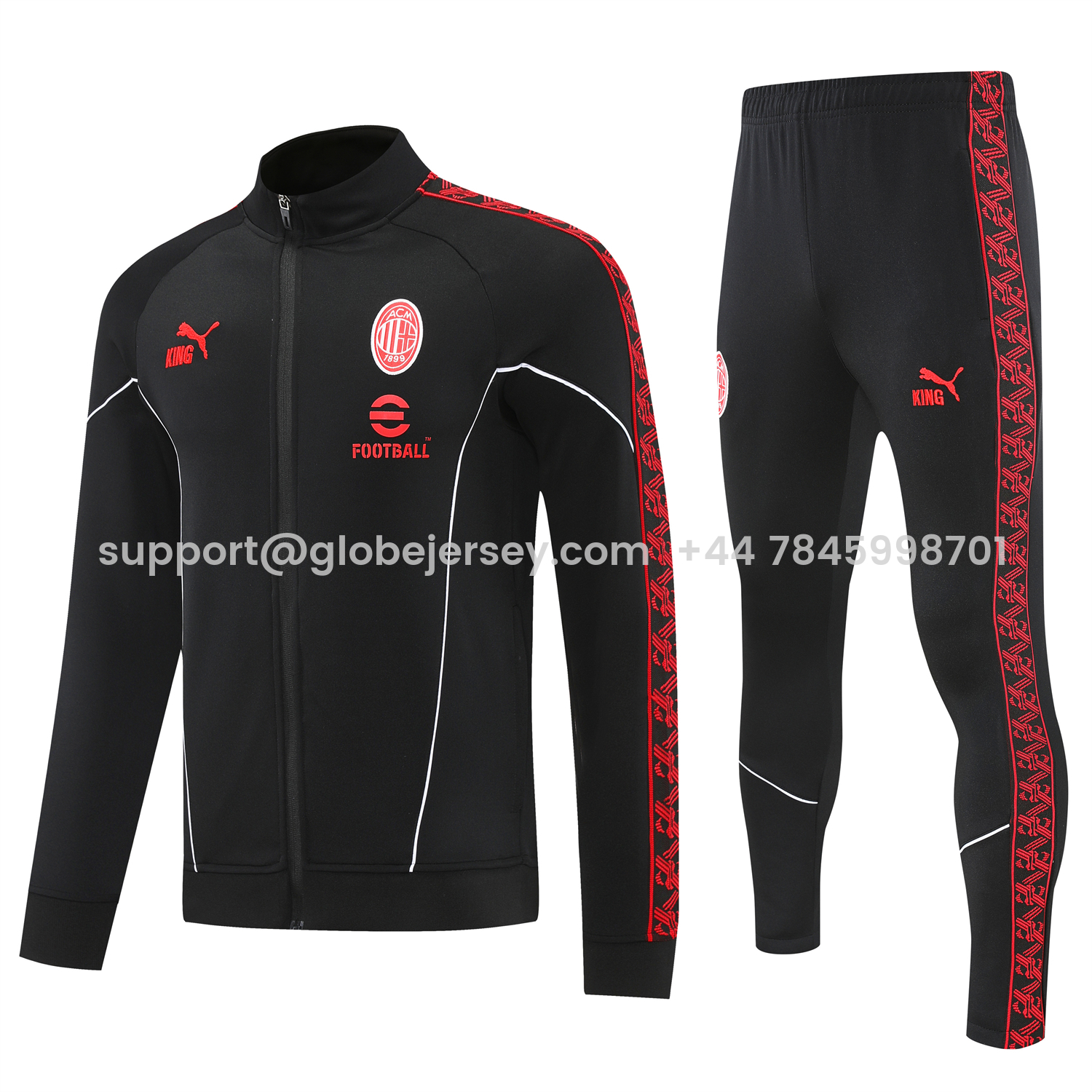 AC Milan 25-26 Jacket Training Tracksuit - Black top & Pants