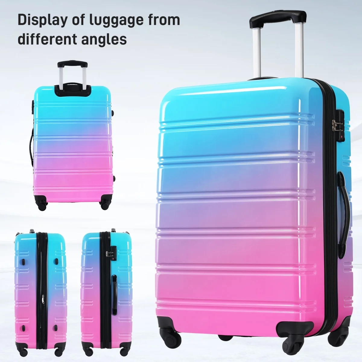 Luggage Sets 3 Piece, Hardside Expandable Ultra Durable PC Lightweight Carry On, Travel Suitcase Set with TSA Lock Spinner Wheels, Multicolor Purple