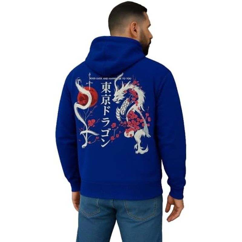 Men's Fleece Japanese Graphic Hoodies