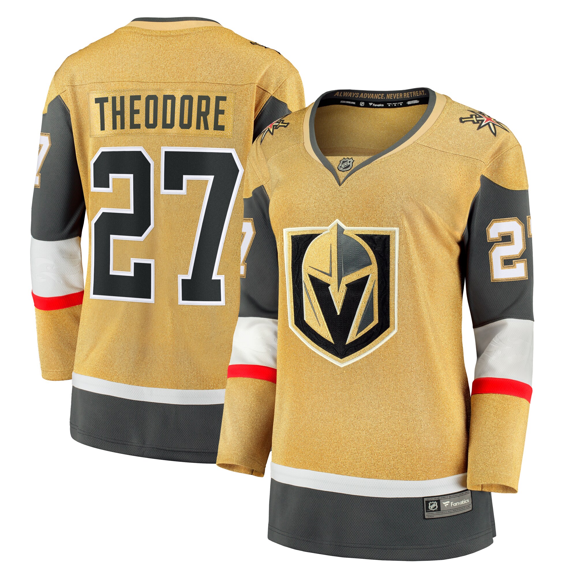 Shea Theodore Vegas Golden Knights Women’s Fanatics Home Breakaway Jersey – Gold
