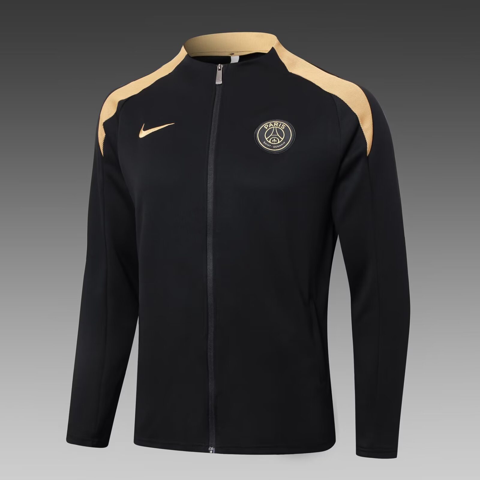 2024/2025 Psg Paris Saint-Germain Long Zipped Jacket Black Football Shirt 1:1 Thai Quality