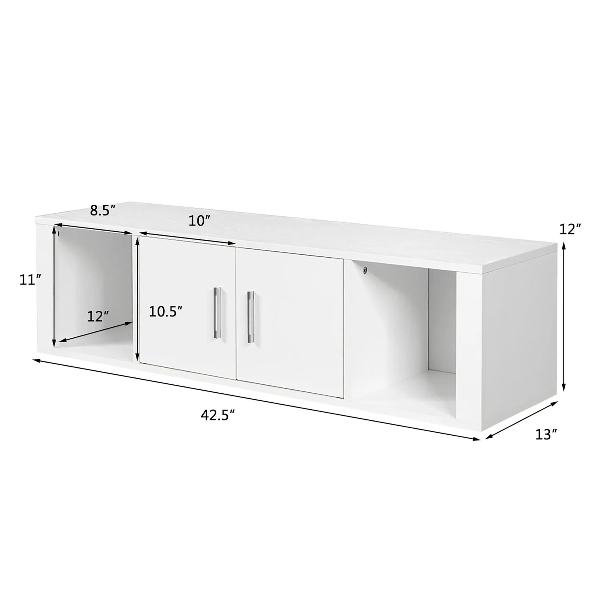 2 Cube Wall Mounted Storage Cabinet Floating Media Hanging Desk Black