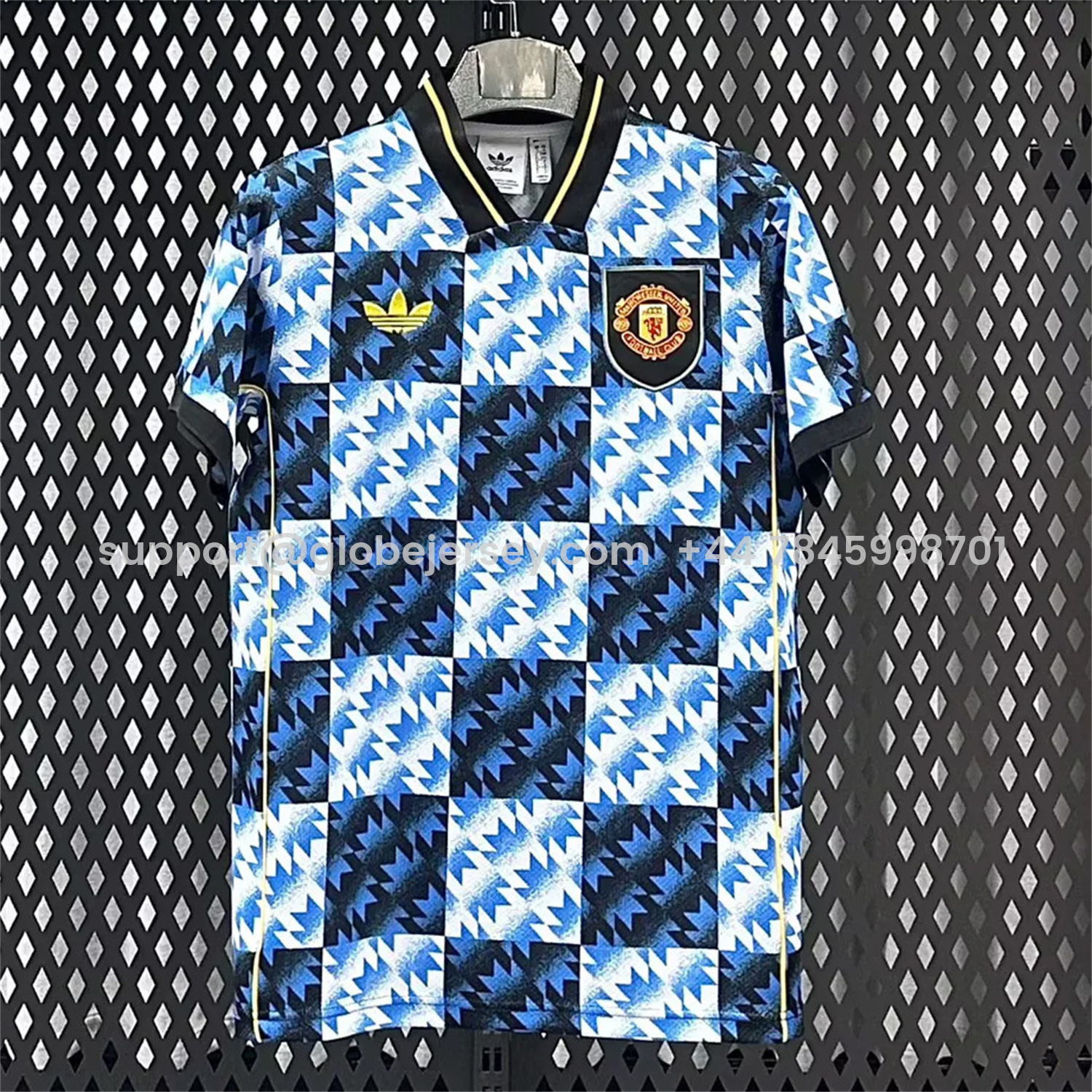 Manchester United 25-26 Blue And Black Checkerboard Special Jersey - Fans Version