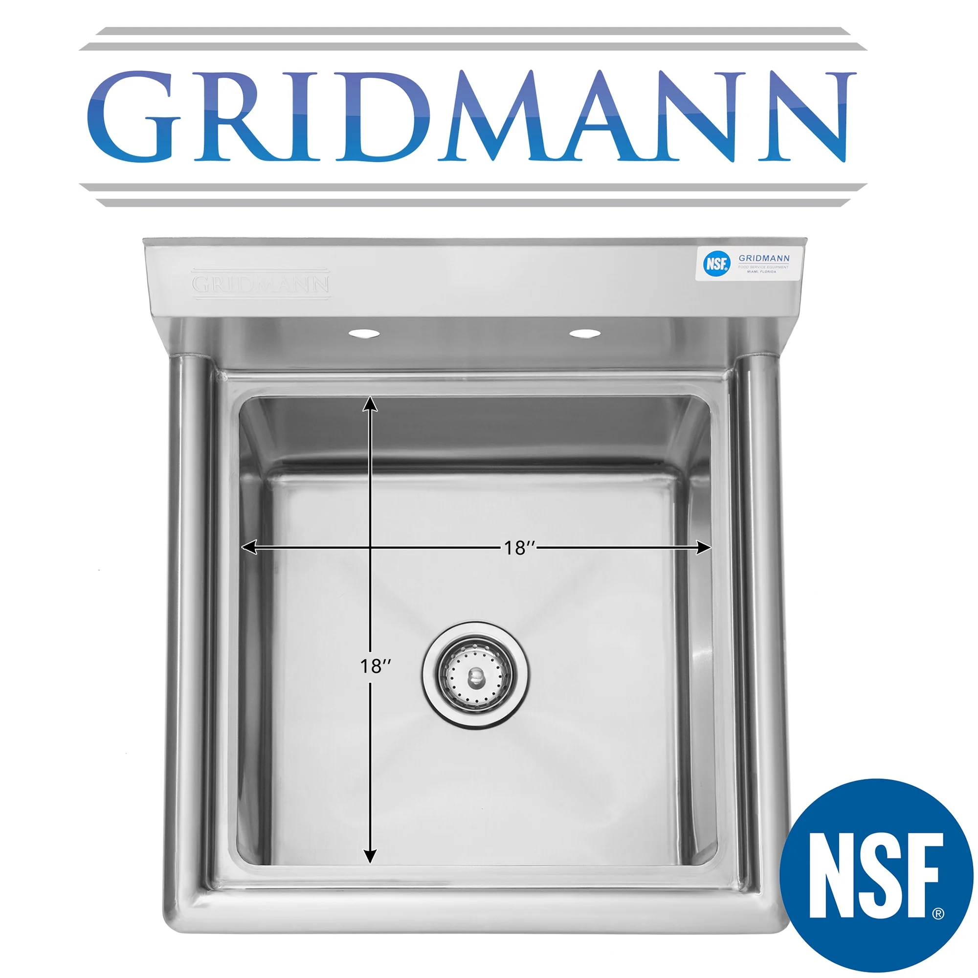 GRIDMANN Stainless Steel Utility Sink with 18