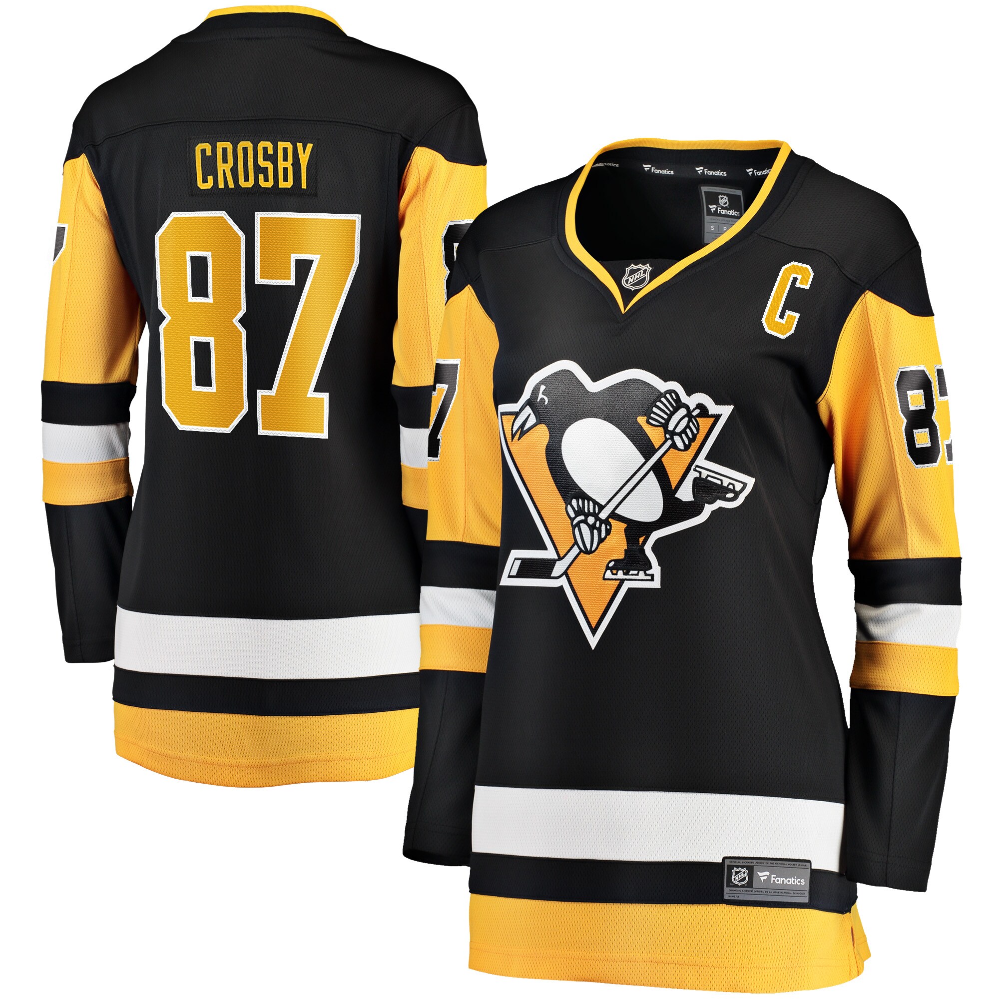 Sidney Crosby Pittsburgh Penguins Fanatics Women’s Captain Patch Home Breakaway Jersey – Black