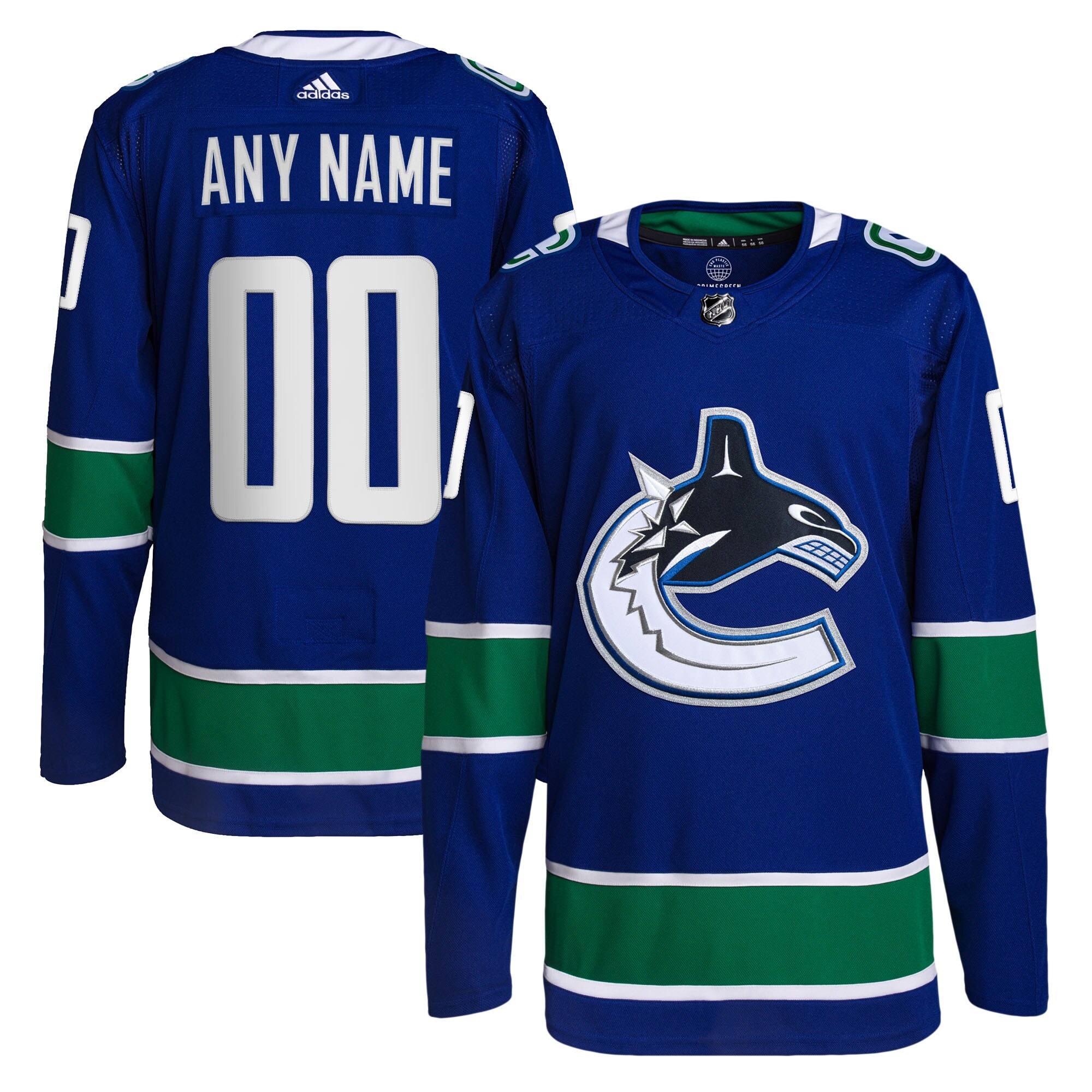 Vancouver Canucks   Home  Primegreen  Custom Jersey – Royal
