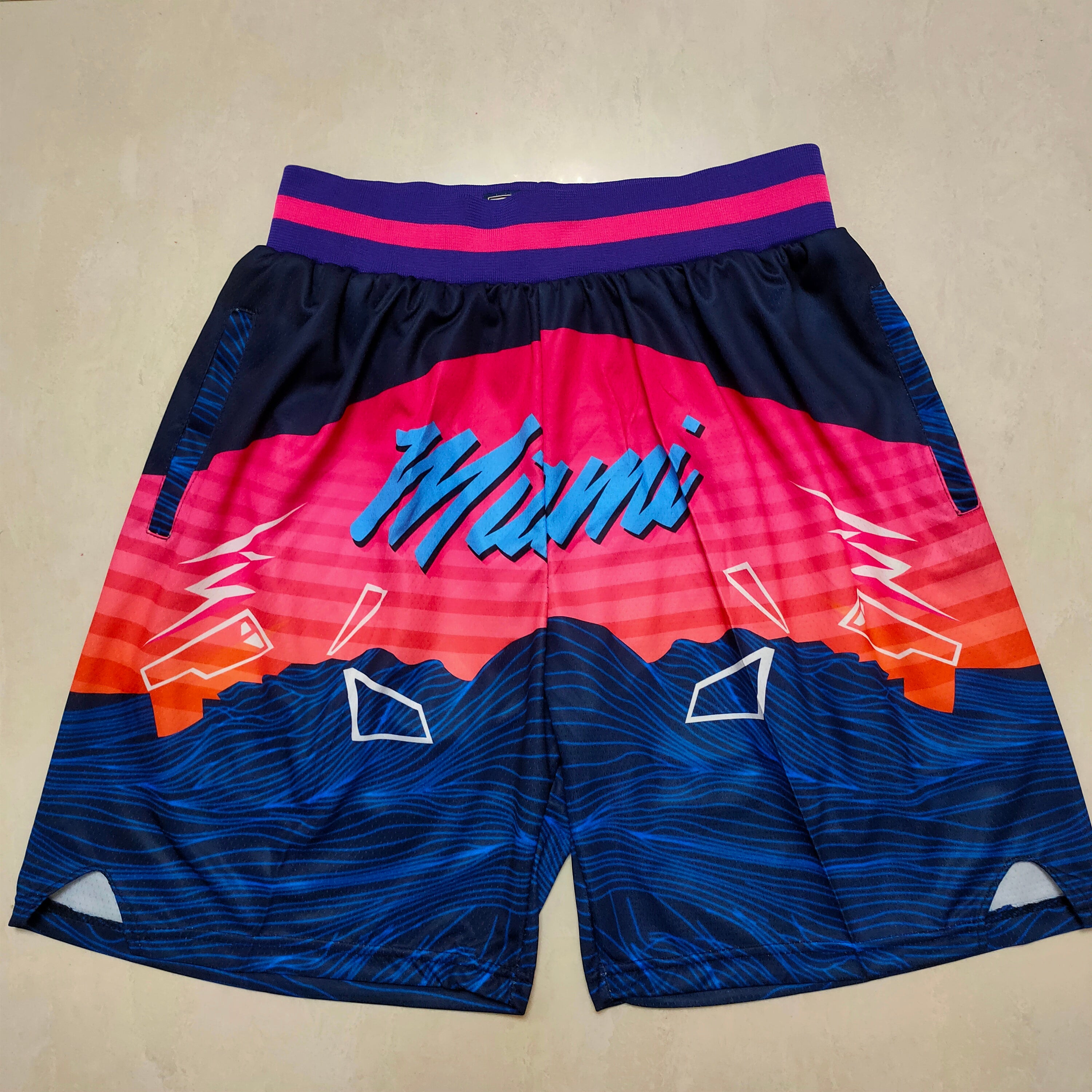 Miami Heat Transfer Print Pocket Pants