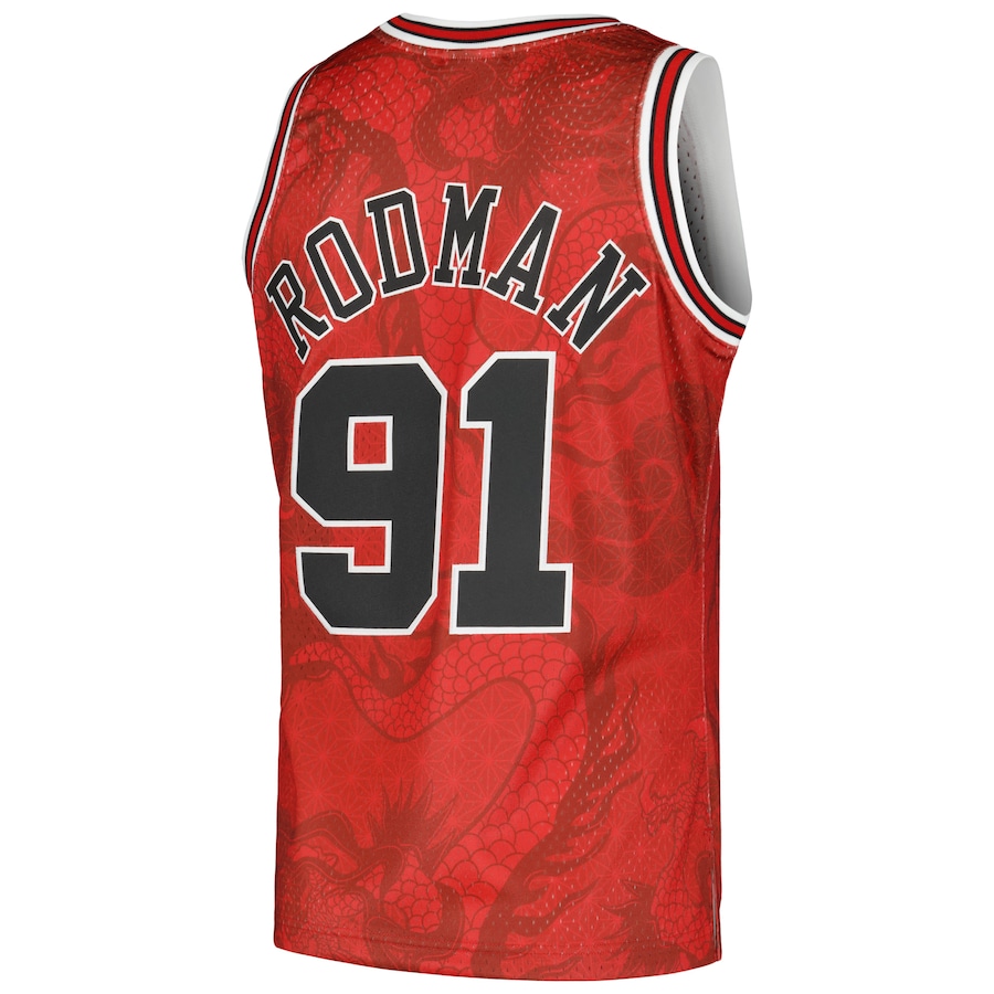 Dennis Rodman Chicago Bulls Mitchell & Ness 1997/98 Hardwood Classics Asian Heritage 6.0 Swingman Throwback  Jersey - Red
