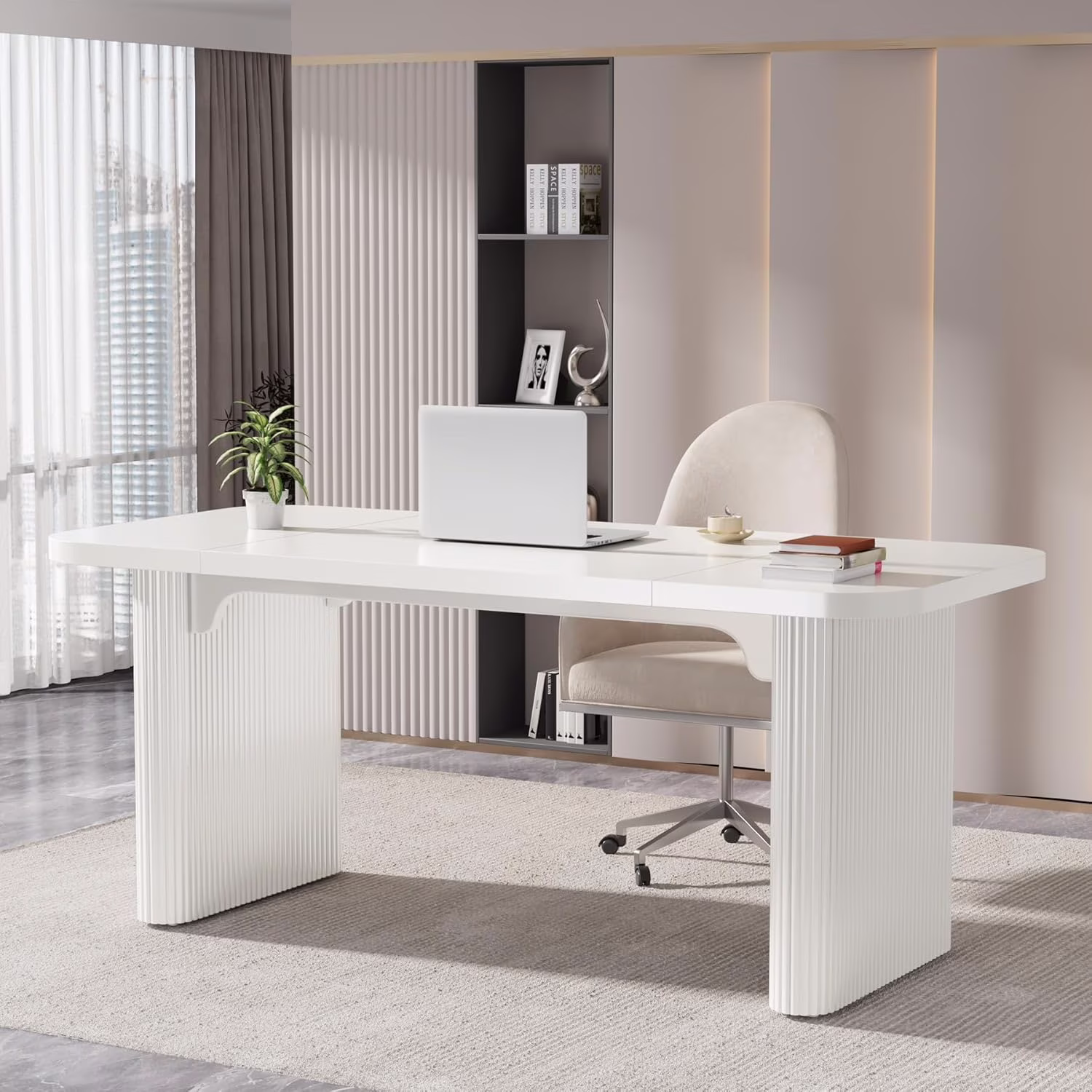 Tribesigns 63'' Computer Desk, Simple Rectangular Writing Table for Home Office Study Room Bedroom