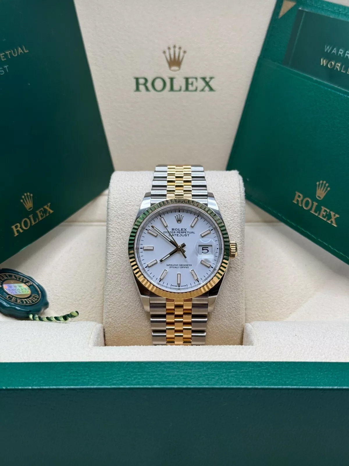 【Super Clone】RLX  Datejust 36mm 126233 White Index Dial Two-Tone Jubilee Bracelet Watch