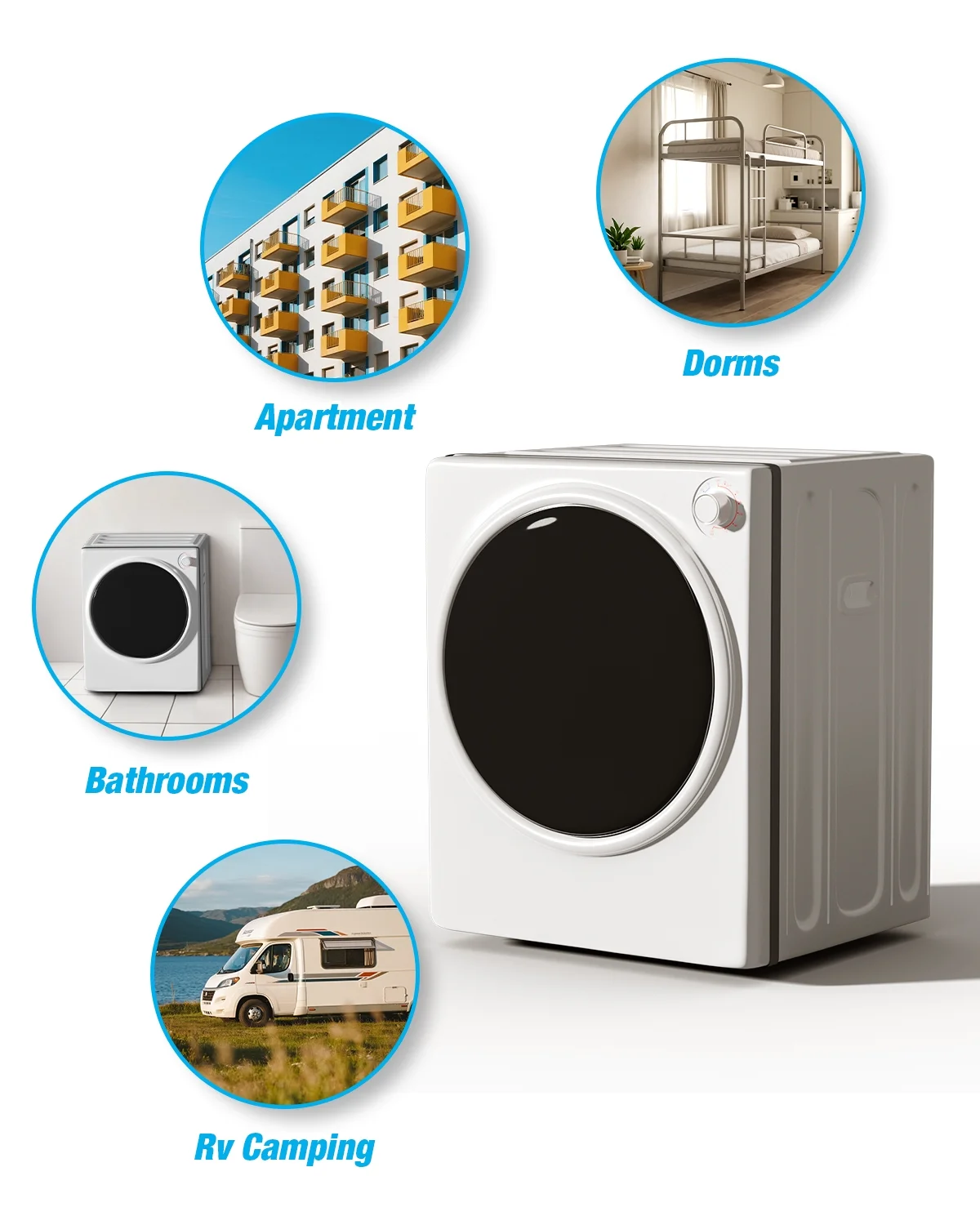 TABU Washer and Dryer Set, 19LBS Fully Automatic Washing Machine & 8.8LBS Clothes Dryer (White&White)