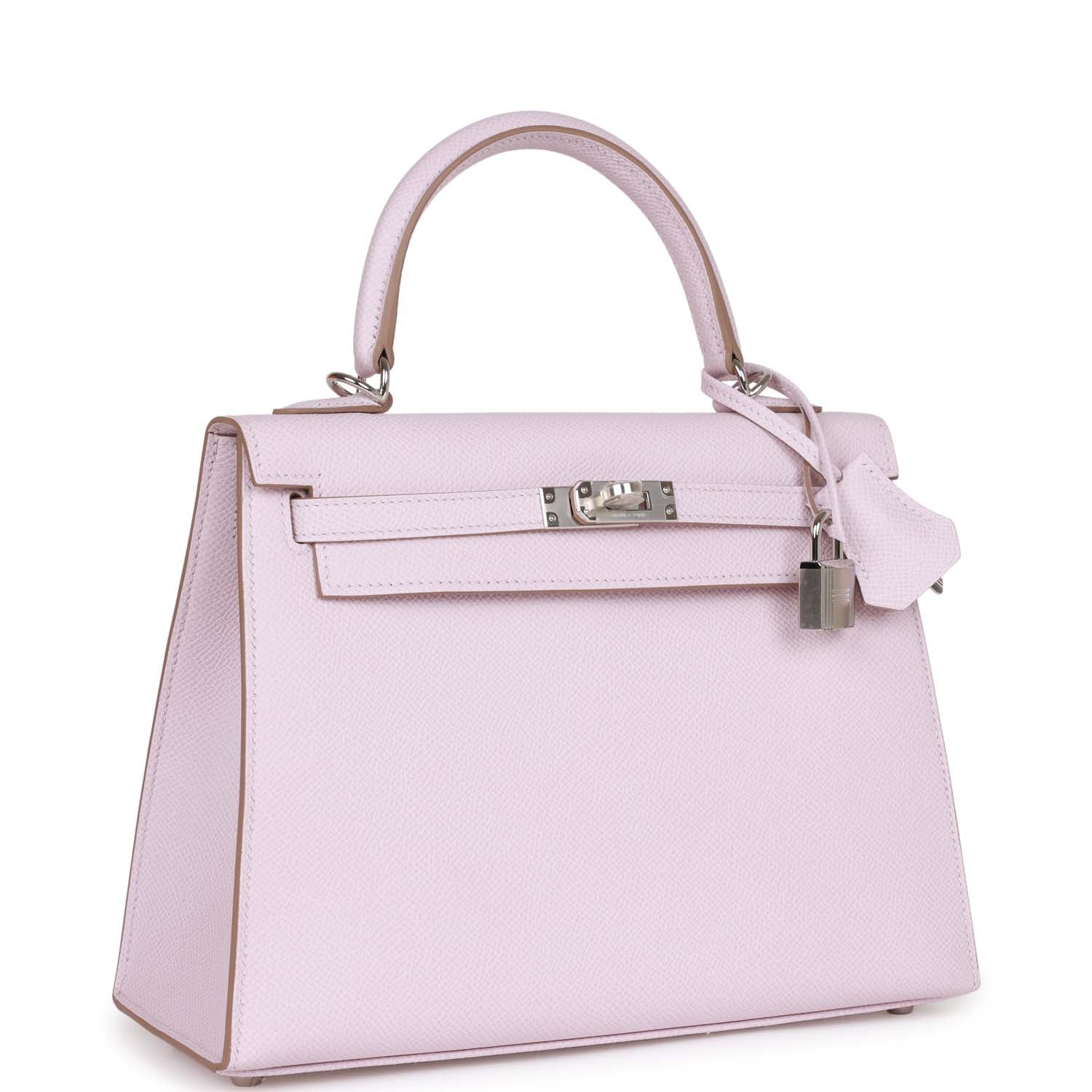 Kelly Sellier 25 Mauve Pale Epsom Palladium Hardware
