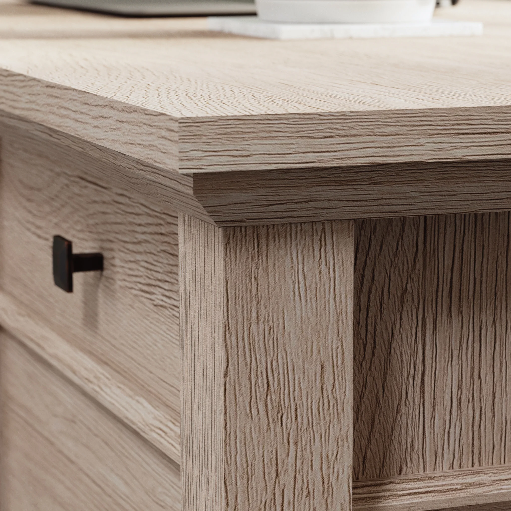 Sauder East Adara L-Shaped Computer Desk, Cascade Oak Finish