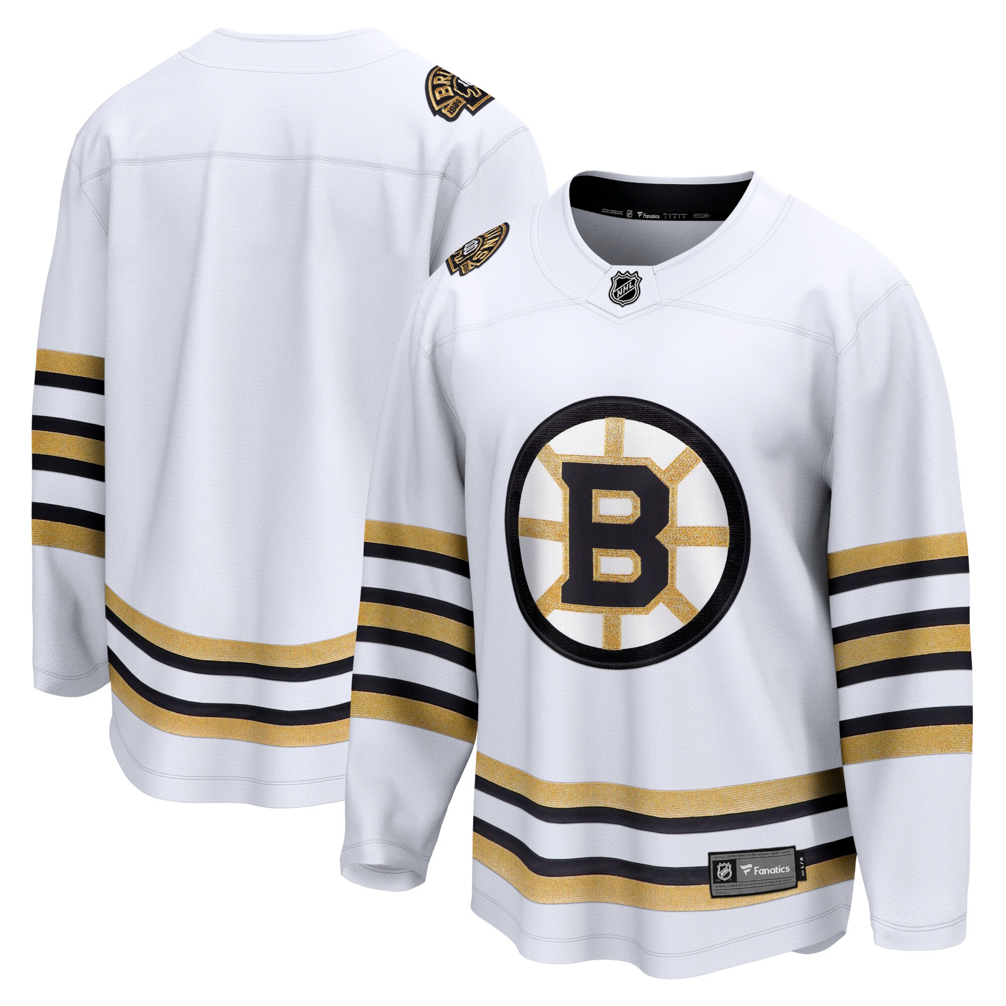 Boston Bruins Fanatics 100th Anniversary Premier Breakaway Jersey – White