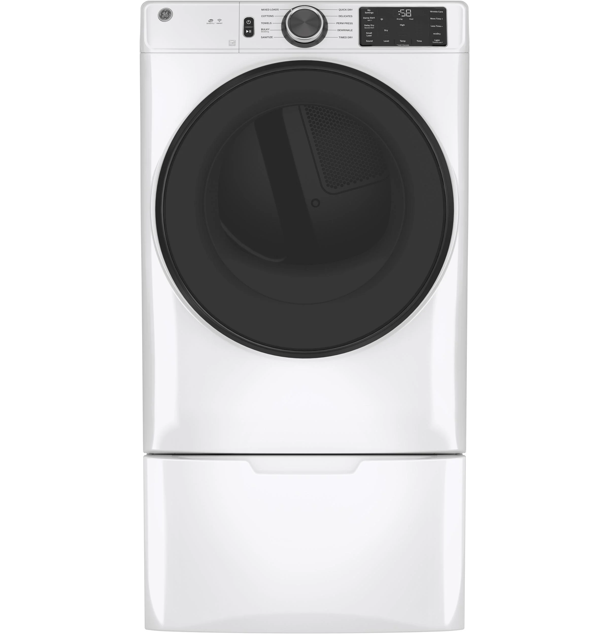 GE? 7.8 cu. ft. Capacity Smart Front Load Electric Dryer