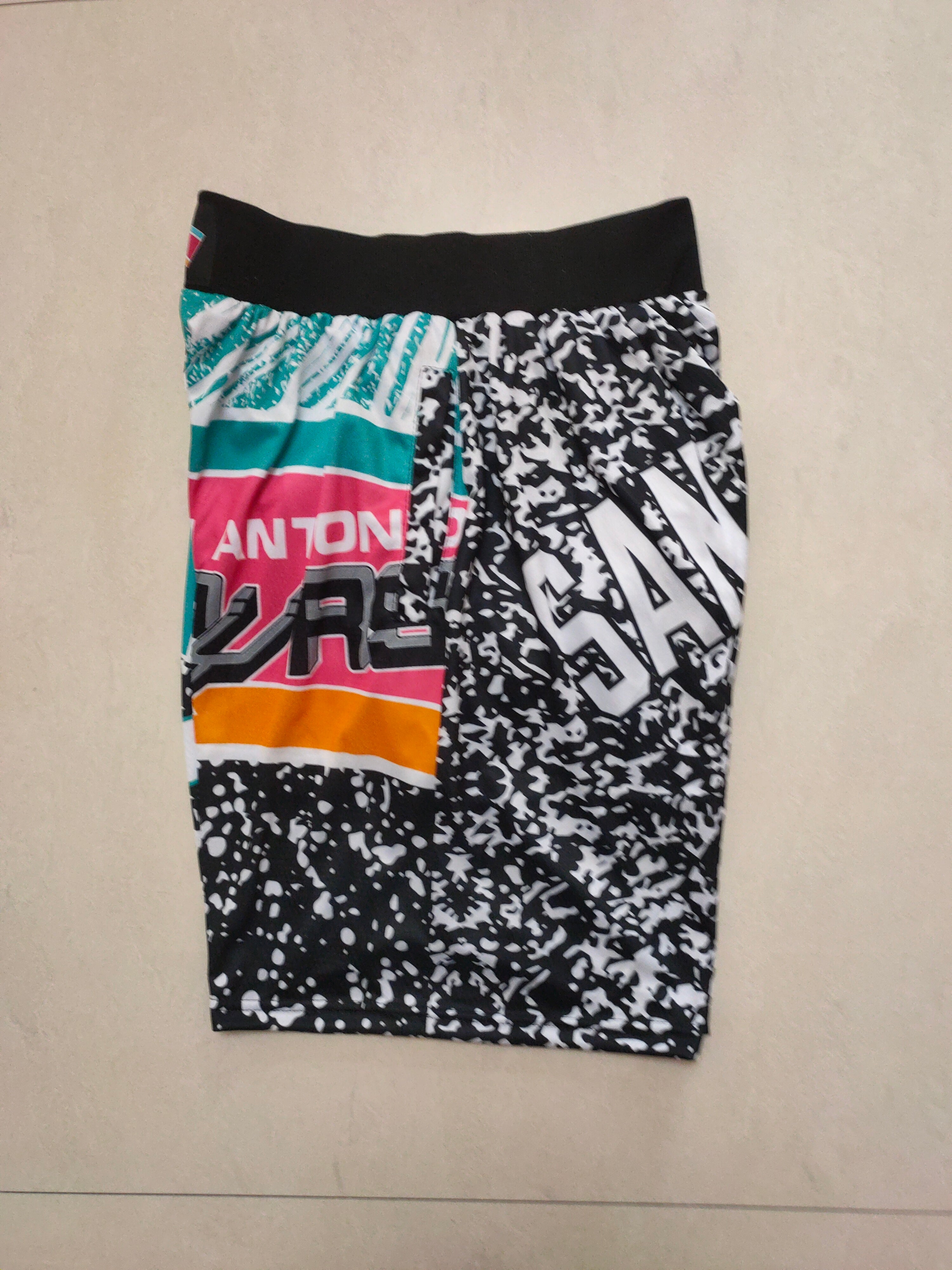 San Antonio Spurs MitchellNessMN team logo basketball sports shorts