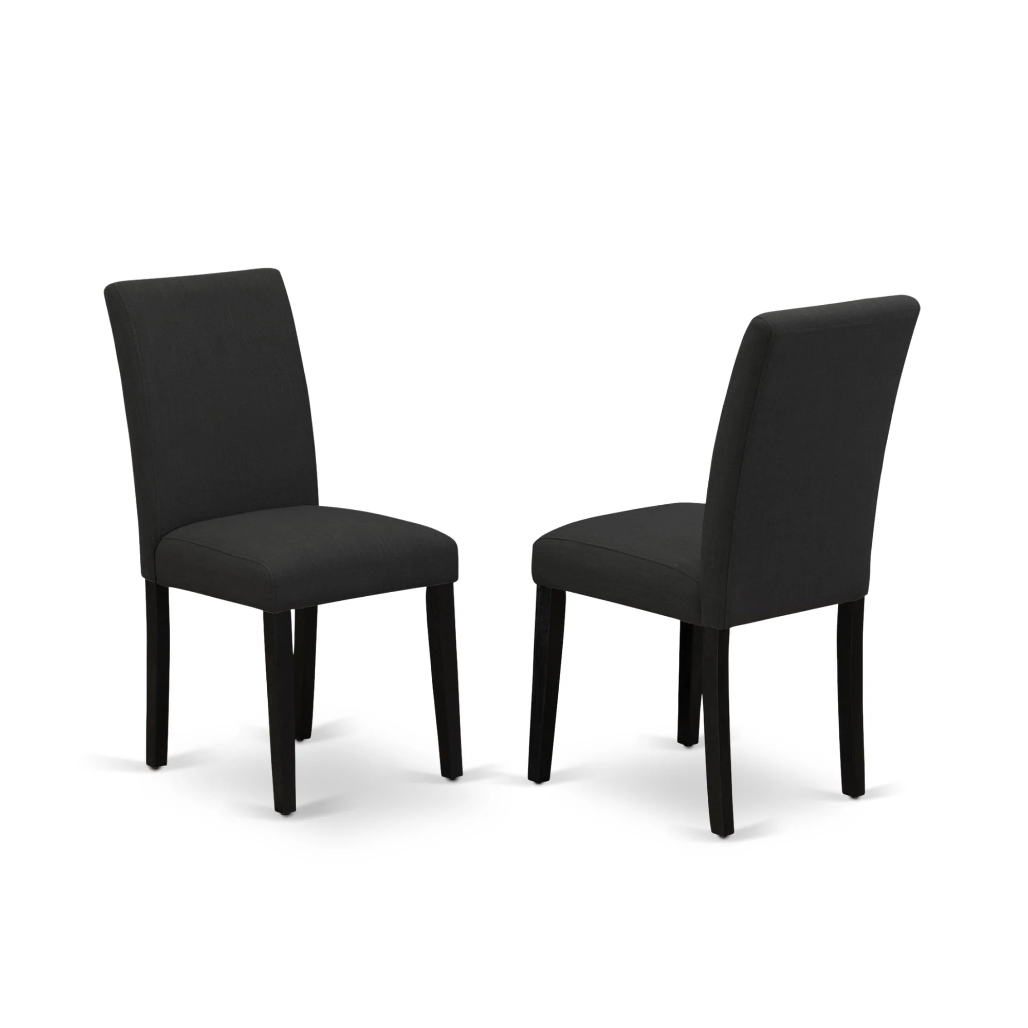 East West Furniture 7-Piece Dining Set Includes 6 Kitchen Chairs with Upholstered Seat and High Back and a Rectangular Kitchen Table - Black Finish