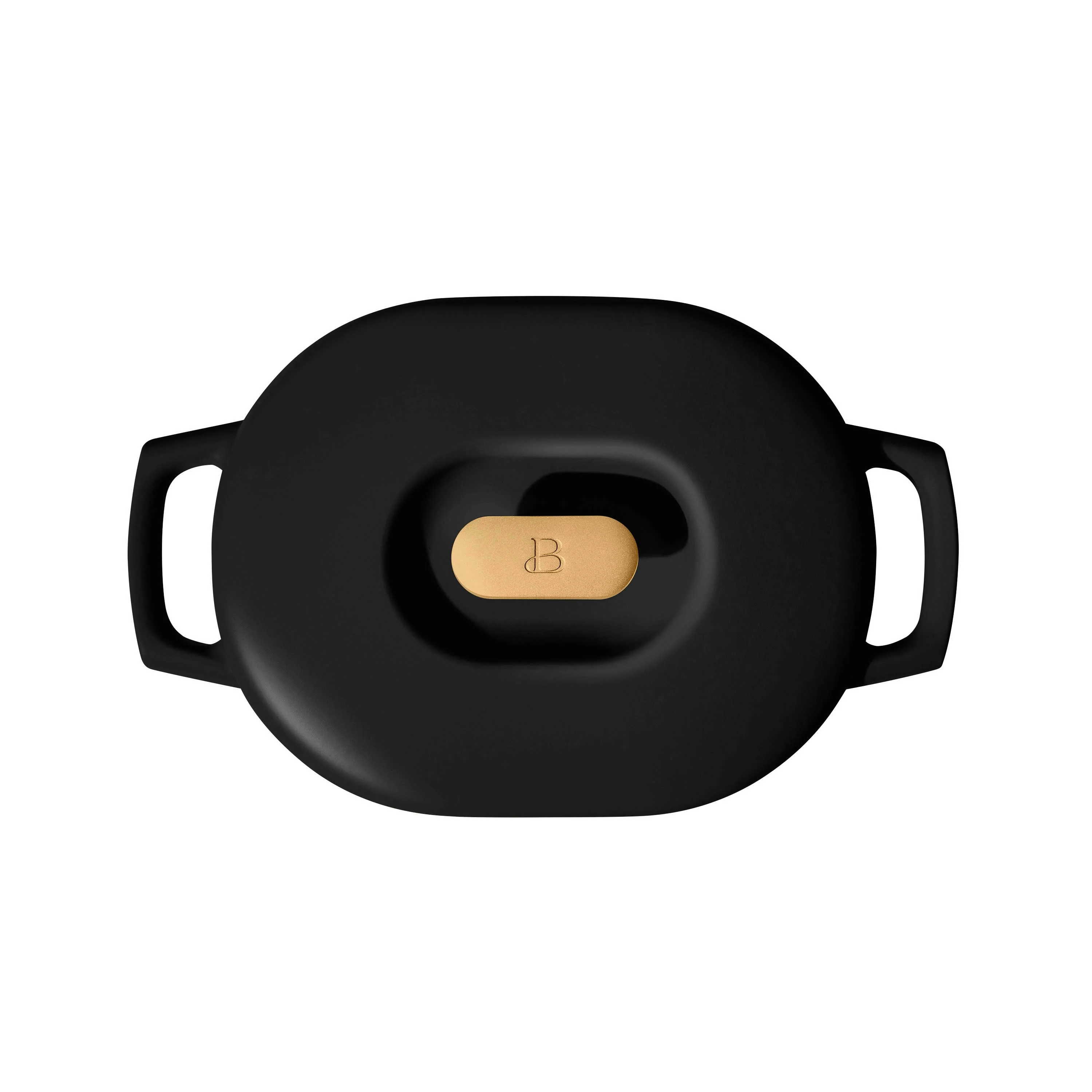 Beautiful 6 Quart Enamel Dutch Oven, Black Sesame by Drew Barrymore