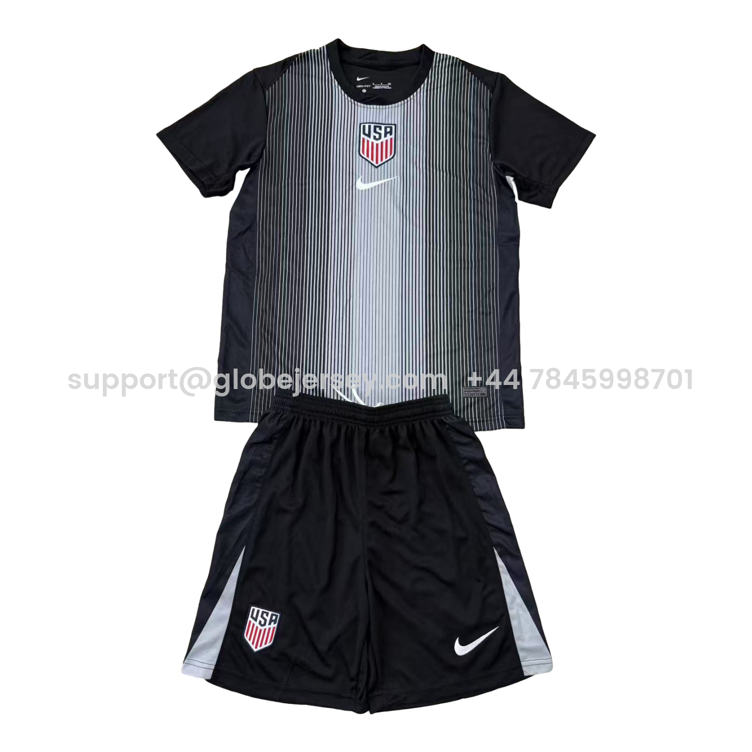 United States USA 25-26 Black Goalkeeper Men's Adult Jersey Set - Fans Version