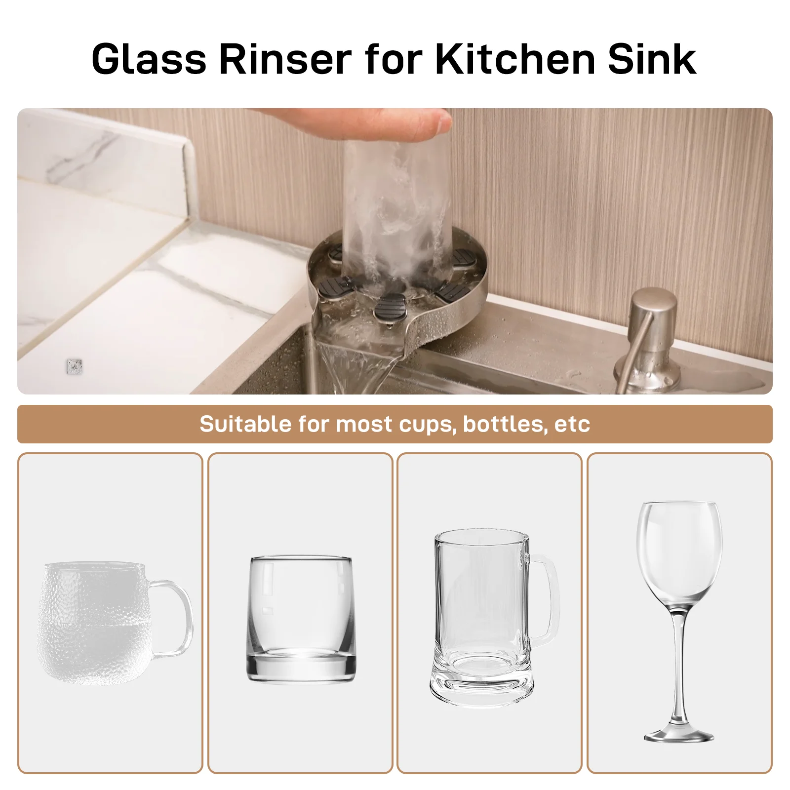 Whizmax Kitchen Sink, 30 Inch Brushed Nickel Waterfall Kitchen Sink Set, 304 Stainless Steel Single Bowl Family and Bar Sinks with Full set Accessories - Brushed Nickel 30 * 22 Inch Standard Size