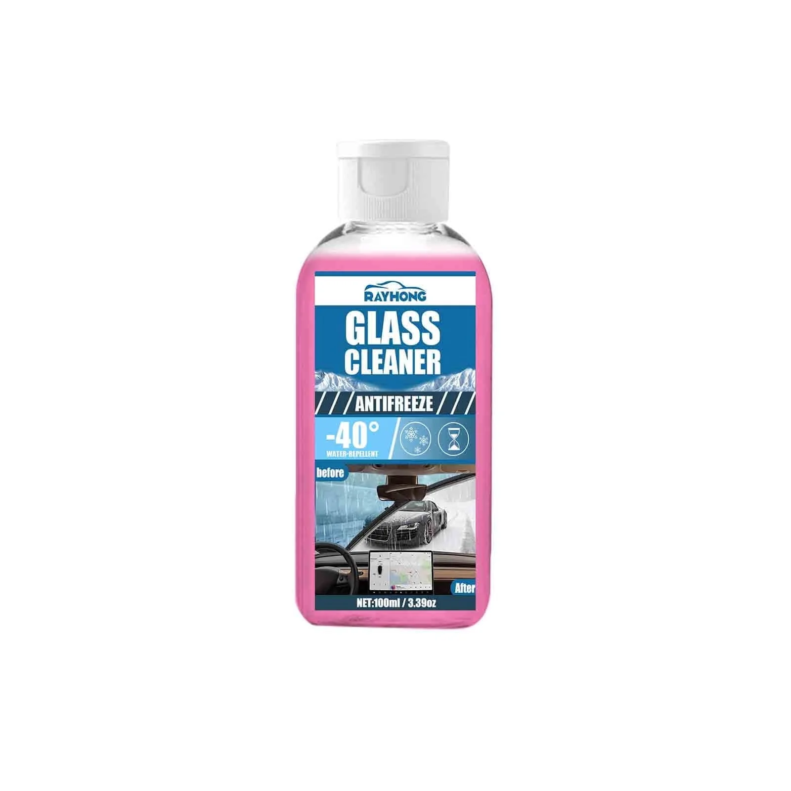Thsue Car Antifreeze Glass Water: Fast Snow Melting, Clear Vision, Lubricating Brush(100ml)