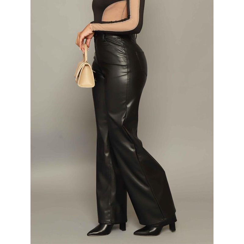 Women's High Waist Faux Leather