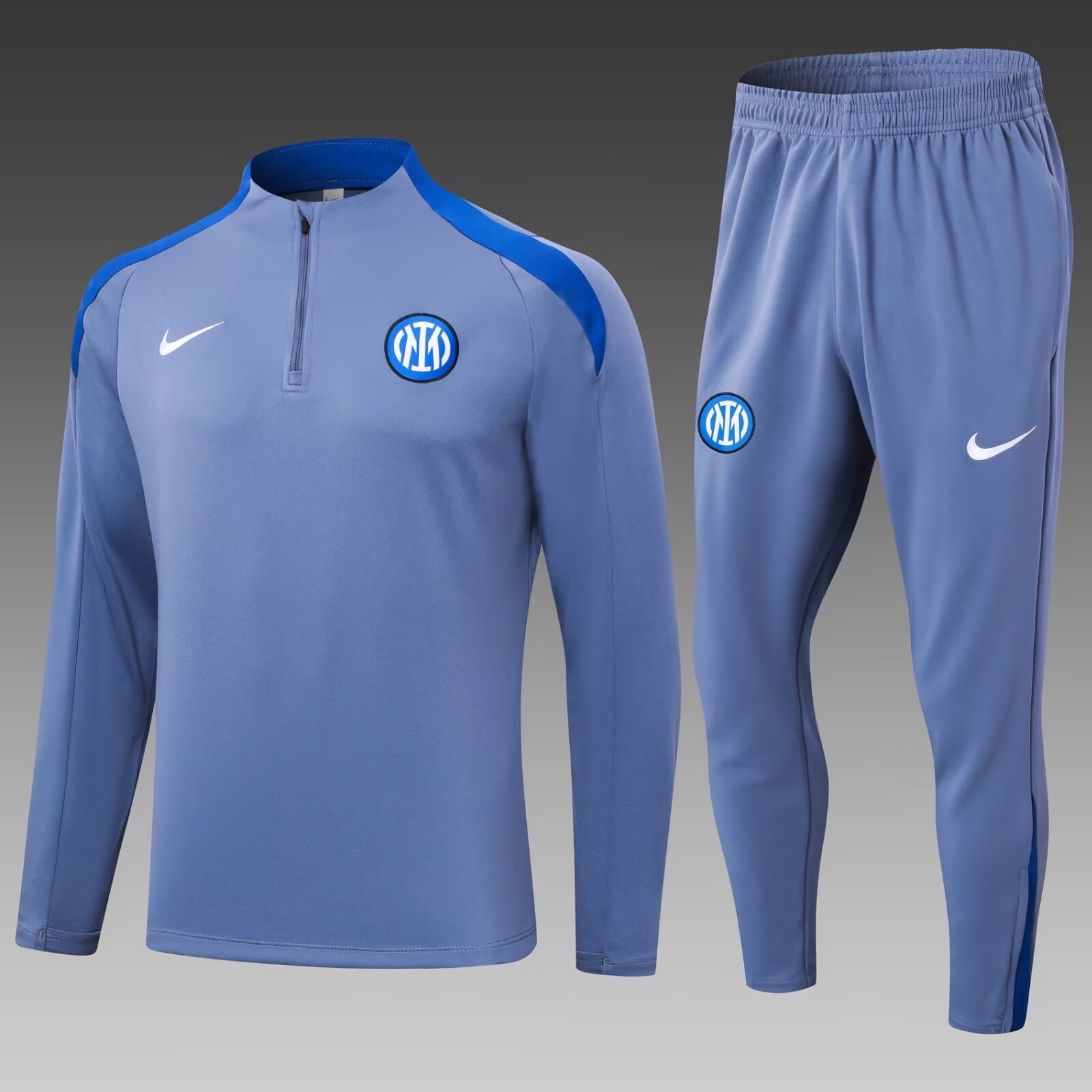 2024/2025 Inter Milan Half-Pull Training Suit Grey Football Jersey 1:1 Thai Quality Set