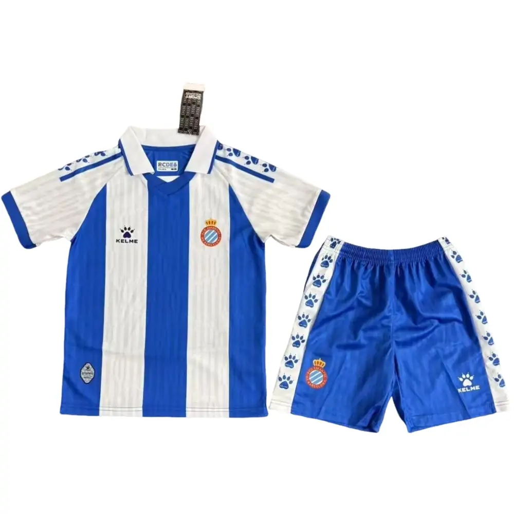 2025-26 Espanyol Home Shirt Jersey - Children's suit Fans Edition