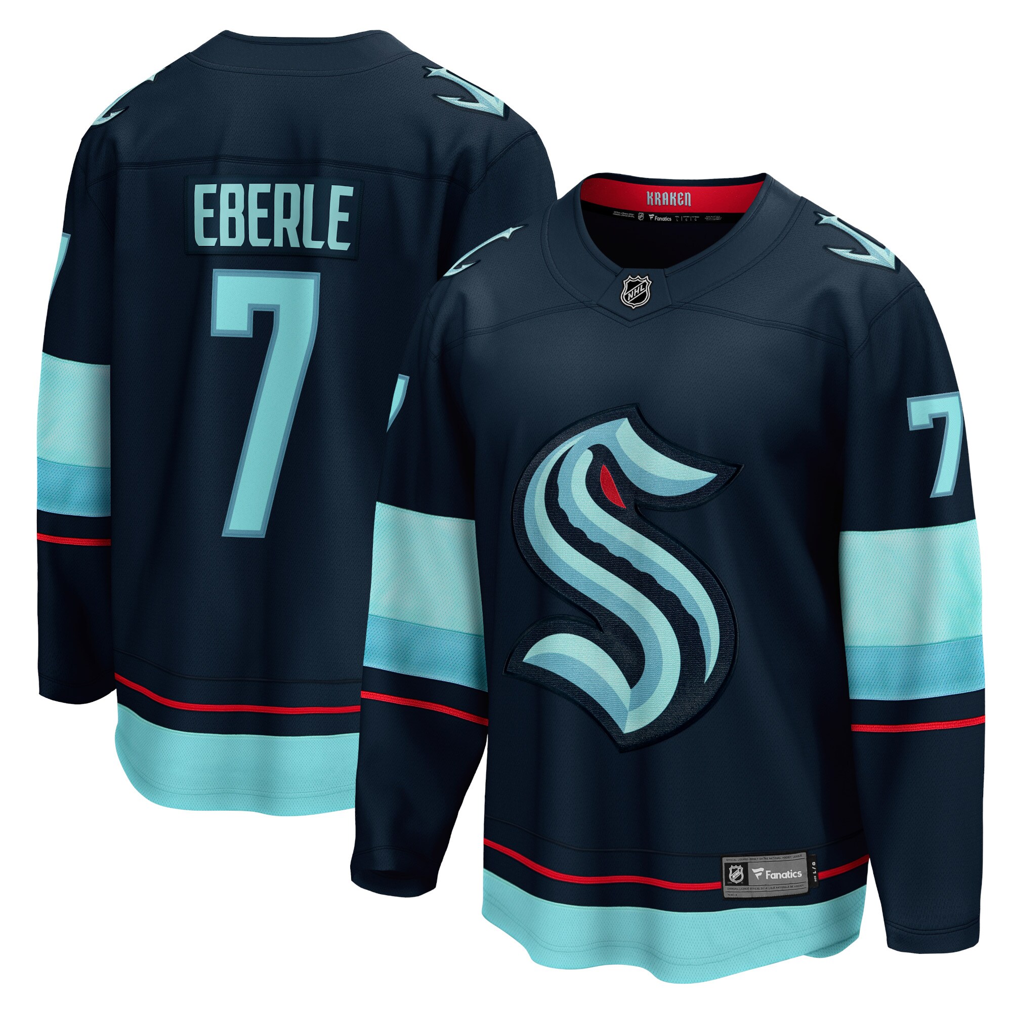 Jordan Eberle Seattle Kraken Fanatics Home Breakaway   Jersey – Navy