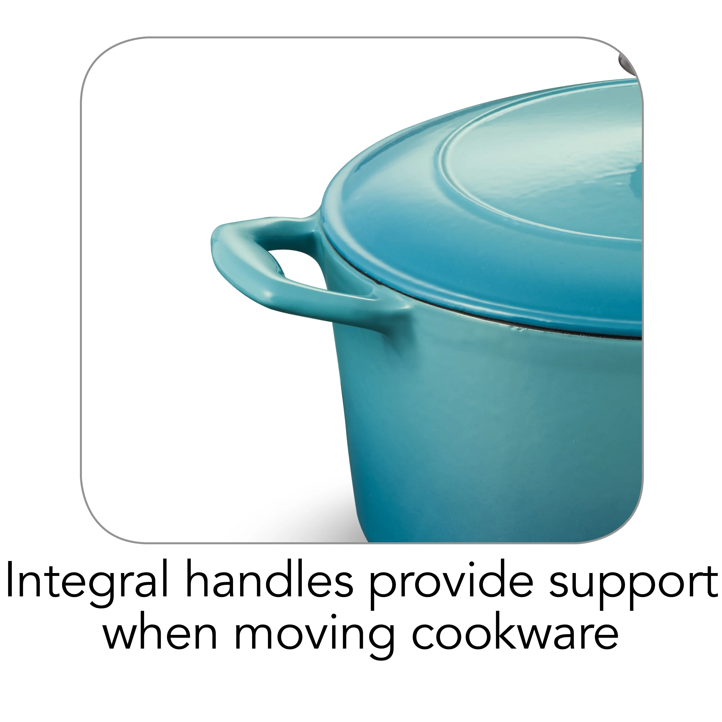 Tramontina Bestow 5.5-Quart Enameled Cast Iron Round Dutch Oven with Lid, Medium Blue, Oven-Safe