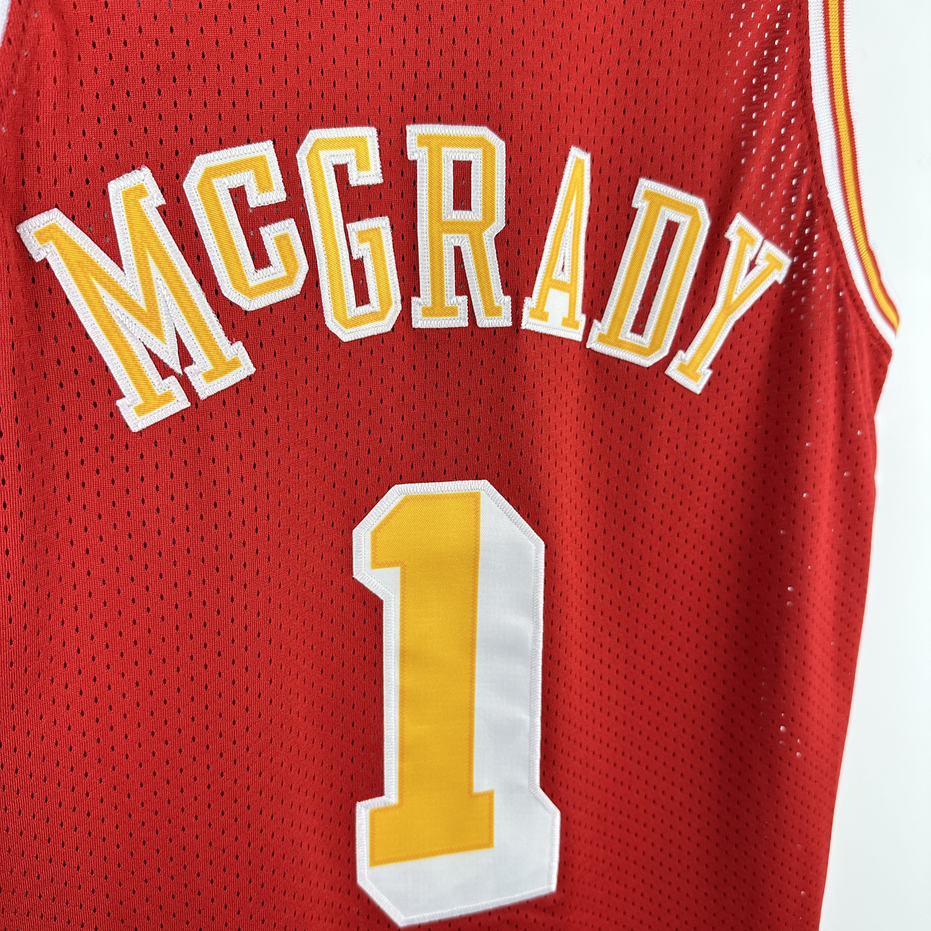 Embroidered MN Retro Jersey Rockets 04/05 Season Red No. 1 Tracy McGrady