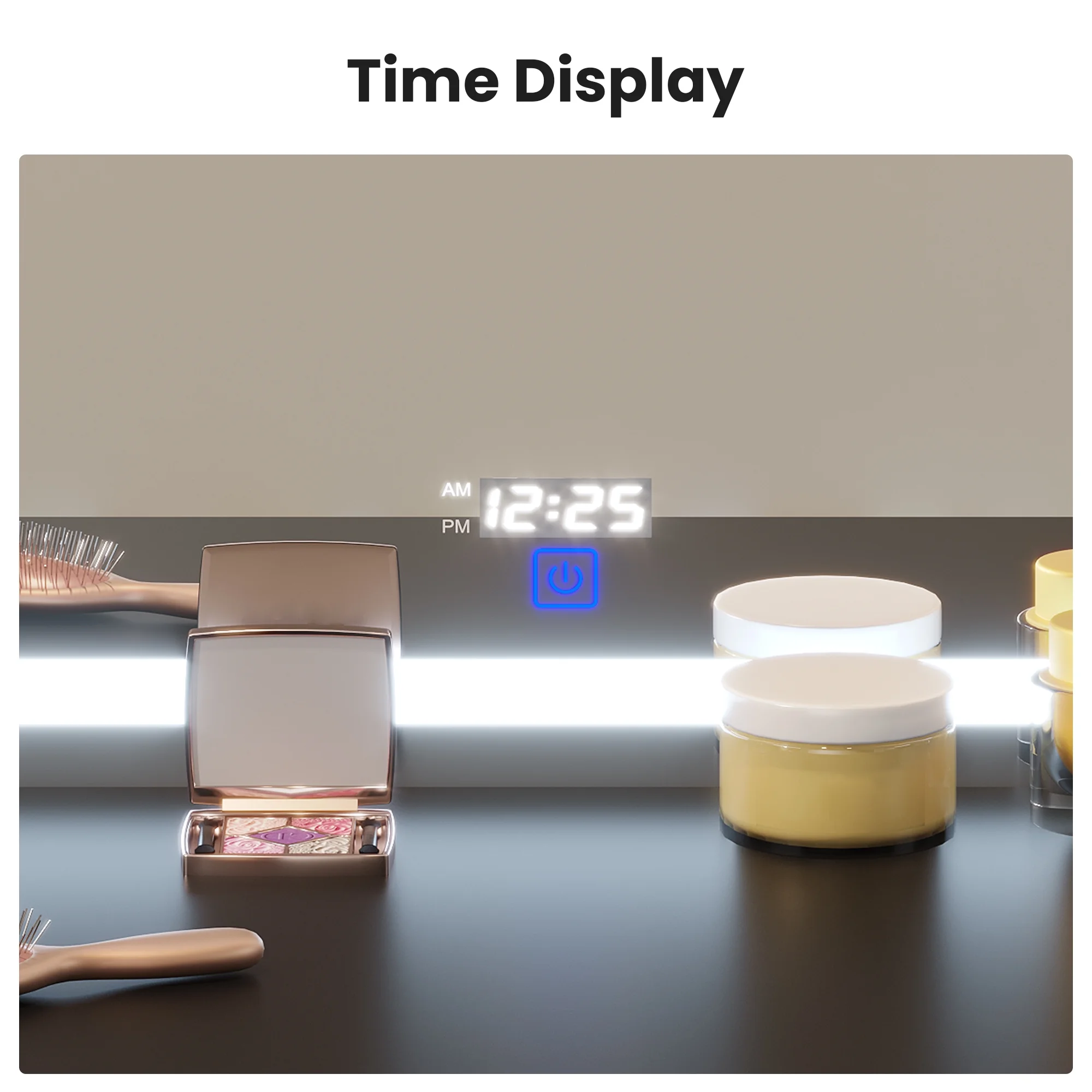 Afuhokles Large Vanity Desk with Lighted Mirror, 5 Drawers Makeup Vanity with Charging Station and Smart Mirror, White