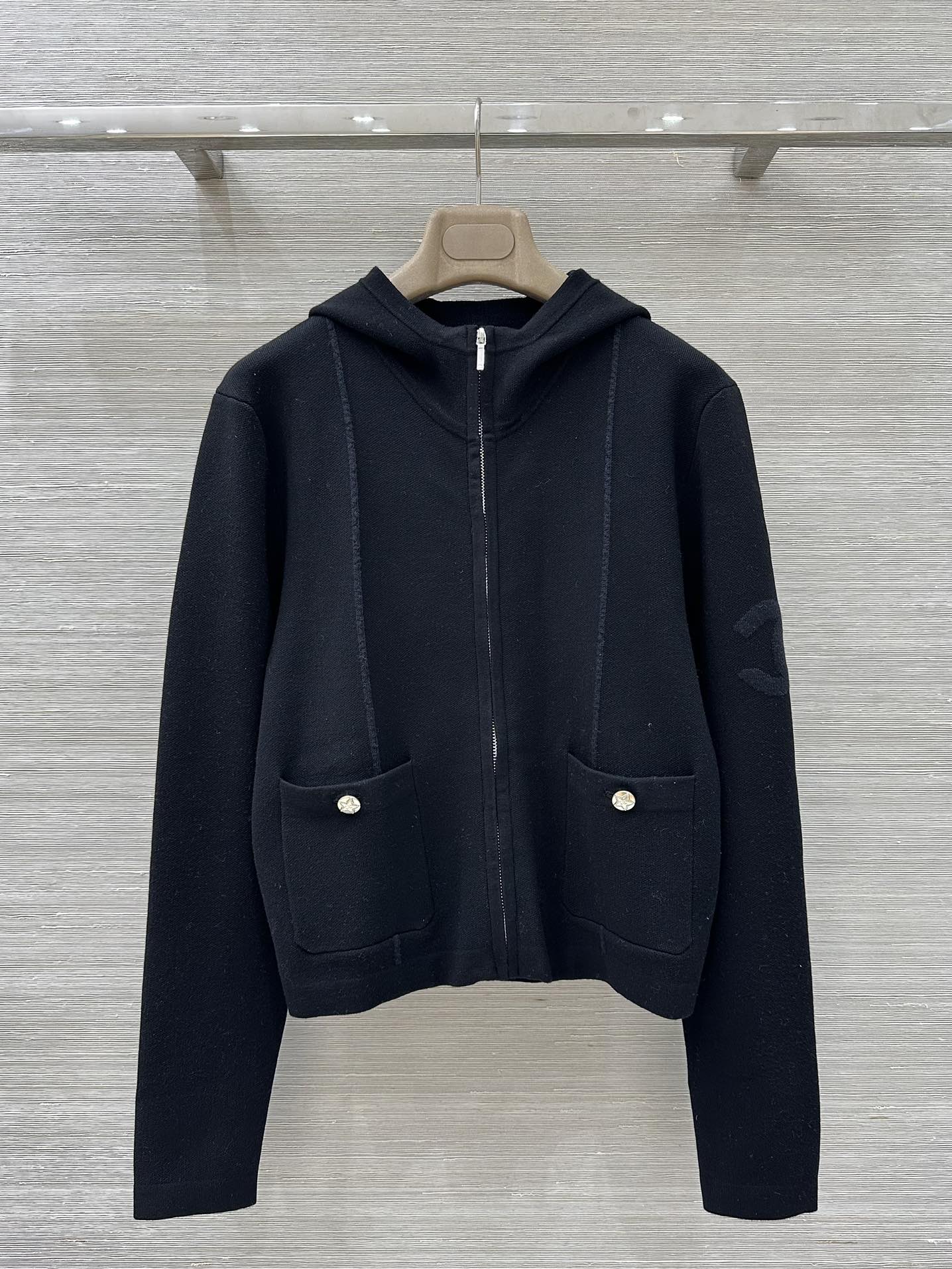 Zippered Hooded Cardigan