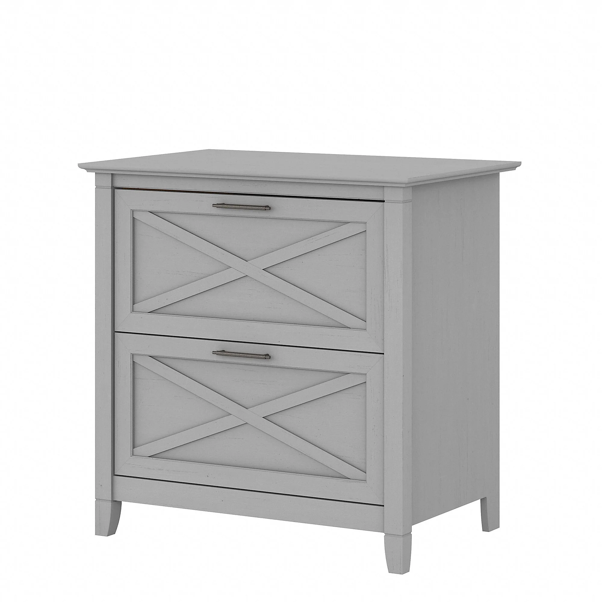 Bush Furniture Key West 2 Drawer Lateral File Cabinet in Pure White Oak