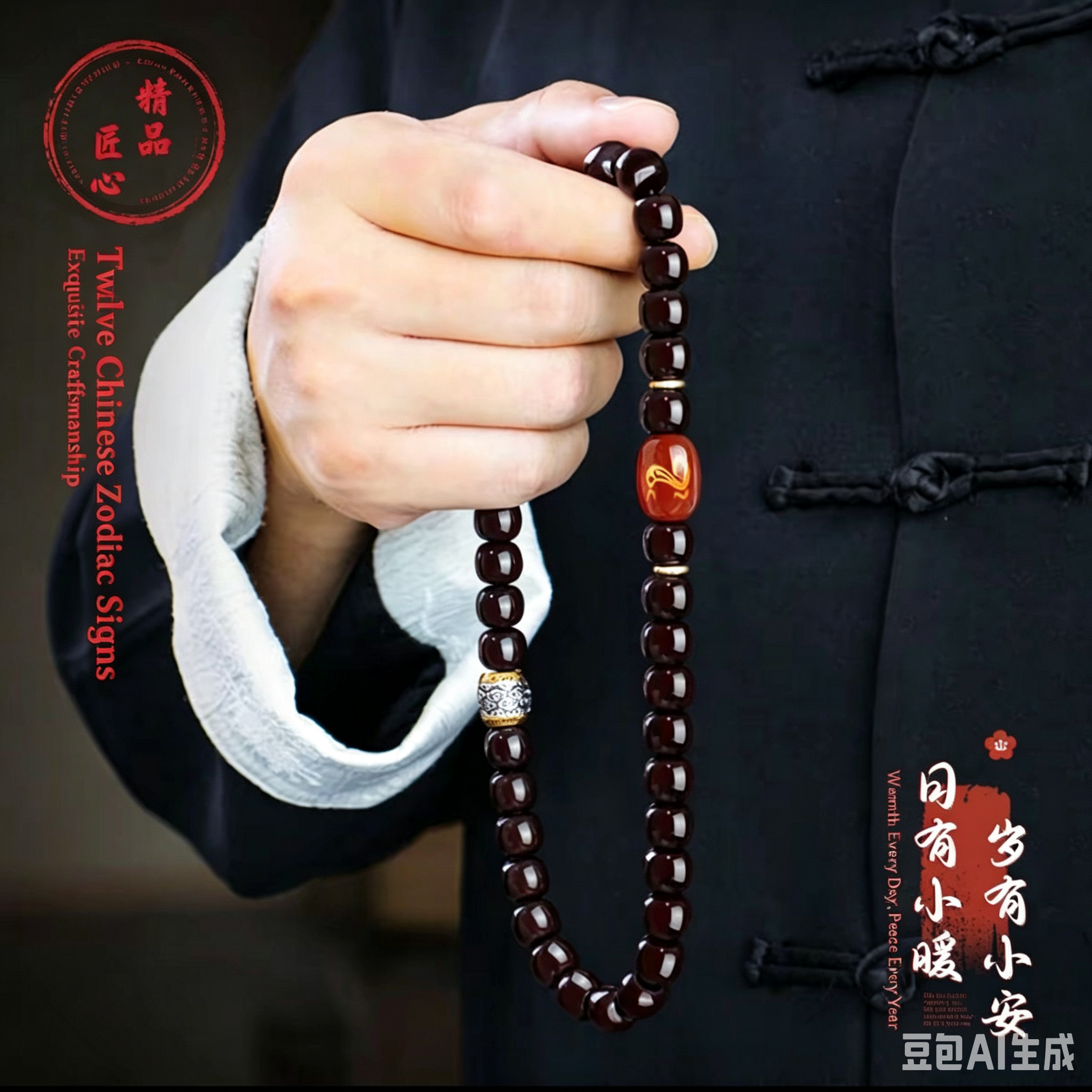 Chinese Zodiac Guardian Bodhi Bracelet, Traditional Ancient Culture Lucky Amulet