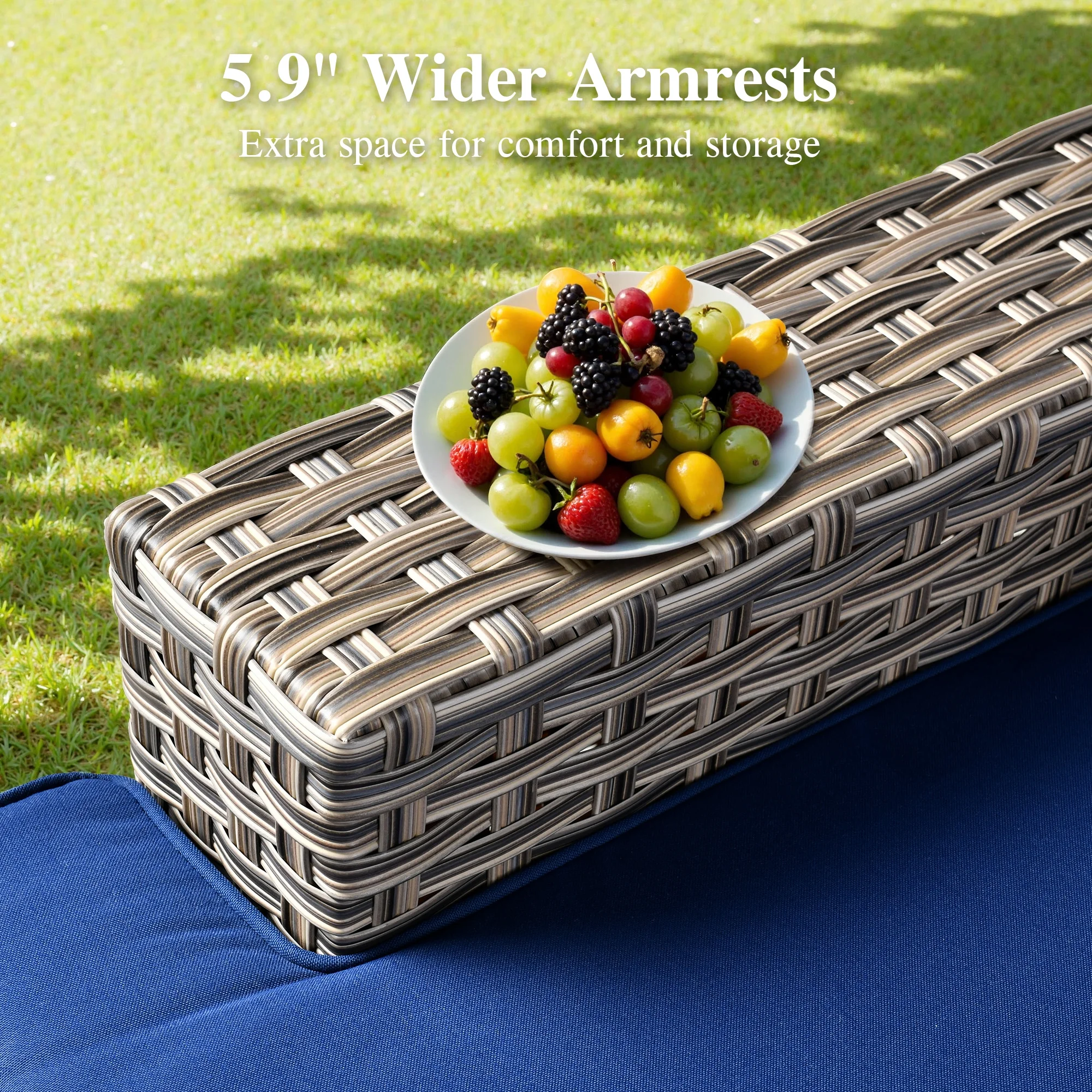 Ovios 10 Pieces Outdoor Patio Furniture Modern High-Back All-Weather Wicker Sectional Conversation Set with Propane Fire Pit Table & Swivel Chair, Dark Gray