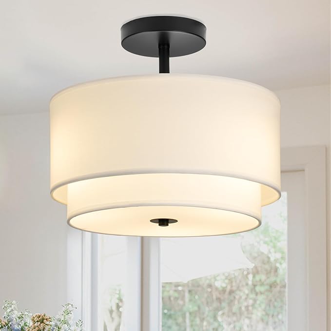 MELLOWWLITE 3-Light Semi Flush Mount Ceiling Light Fixture