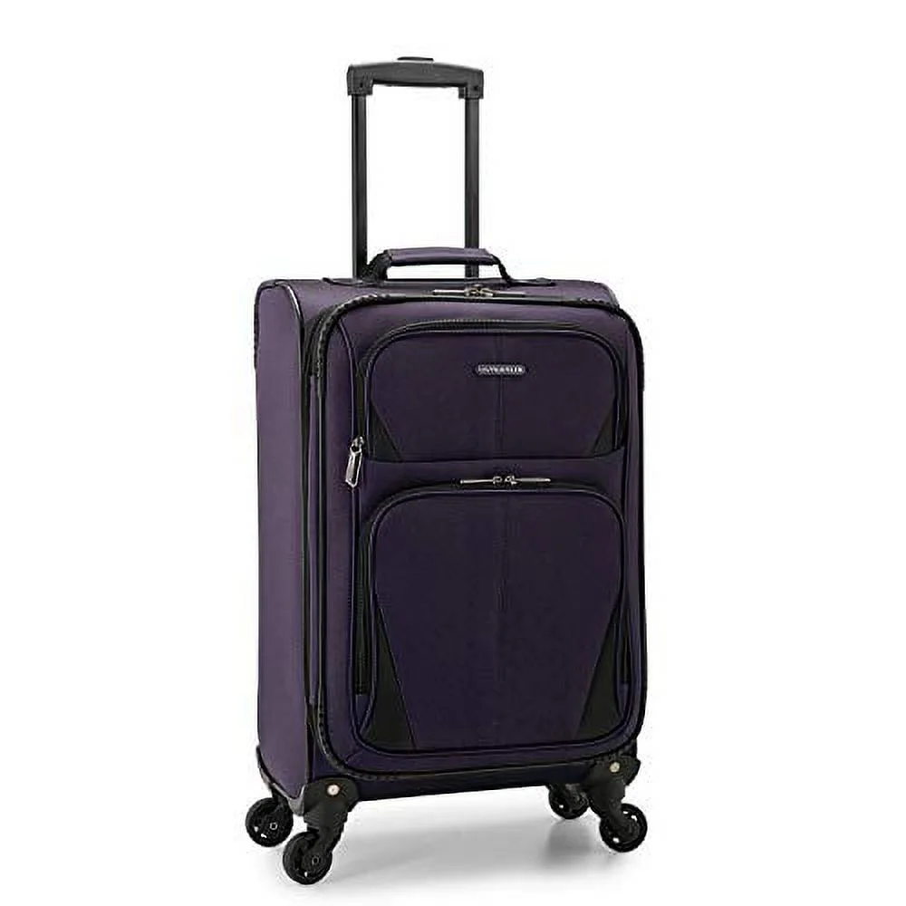 U.S. Traveler Aviron Bay Expandable Softside Luggage Set with Spinner Wheels, Navy, 2-Piece (23/31)