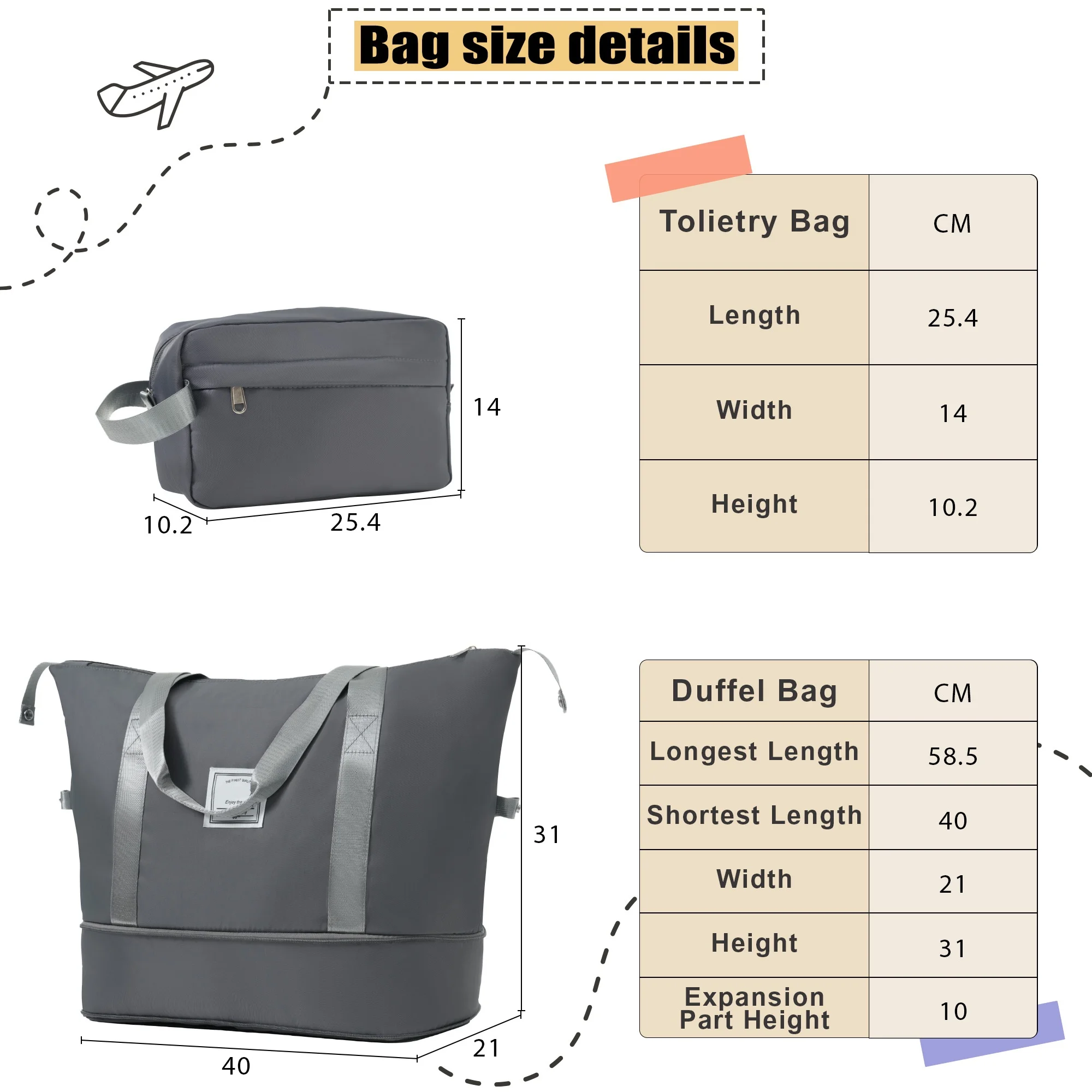 PAPROOS 3 PCS Luggage Set with Duffel Bag, Lightweight Carry on Softside Suitcases Set, 20in 24in 28in Expandable Suitcase with Spinner Wheel and TSA Lock, Softshell Luggage Travel Set, Gray